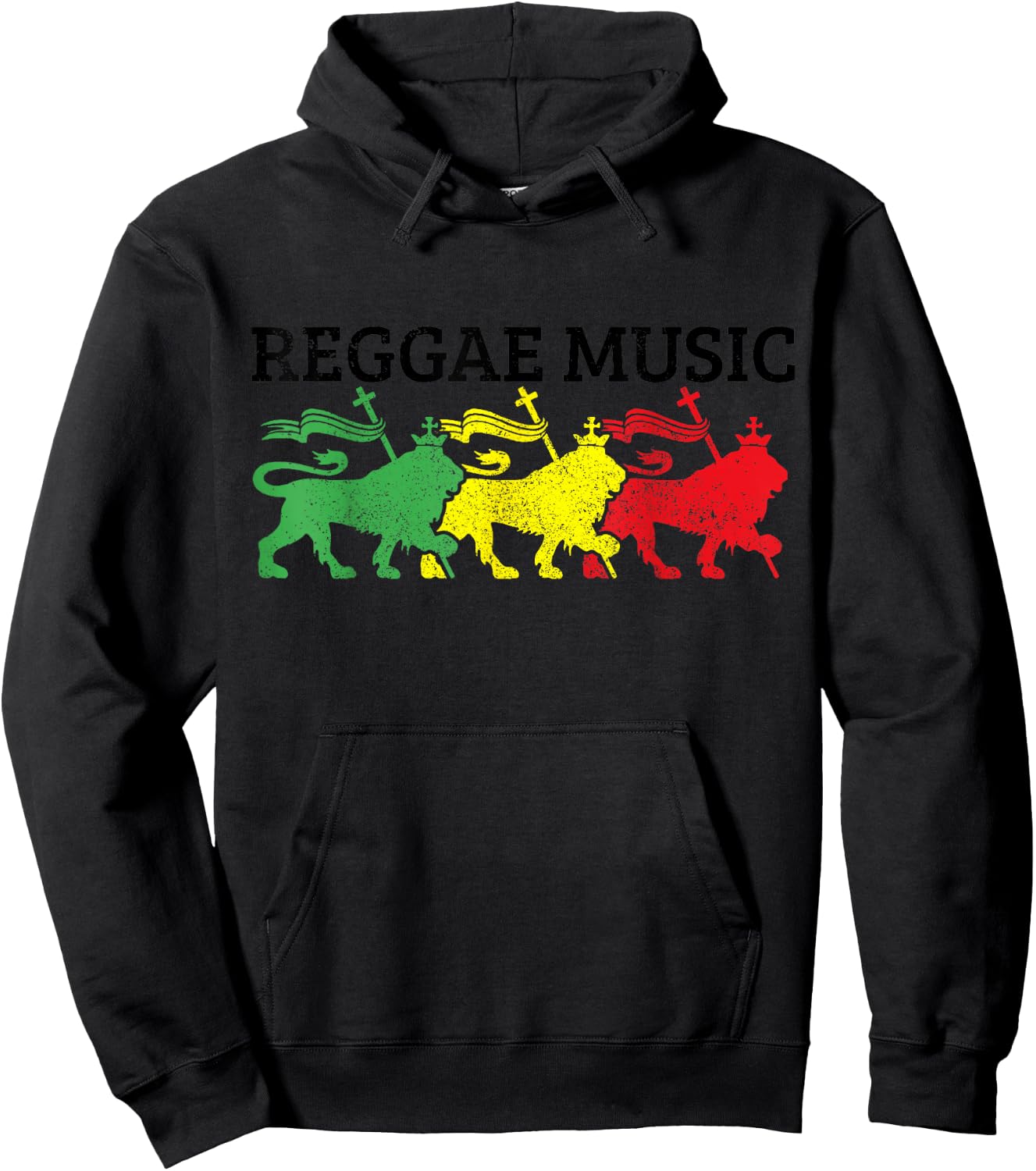 Reggae Music Rastafari Jamaica Lion Of Judah Rasta Gift Hoodie - Hoodie | Black