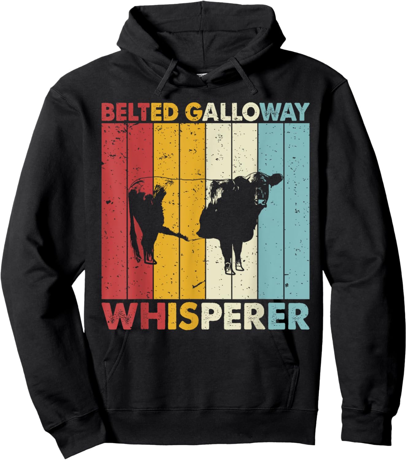 Cattle Dad Mom Cow Whisperer - Farmer Belted Galloway Hoodie - Hoodie | Black