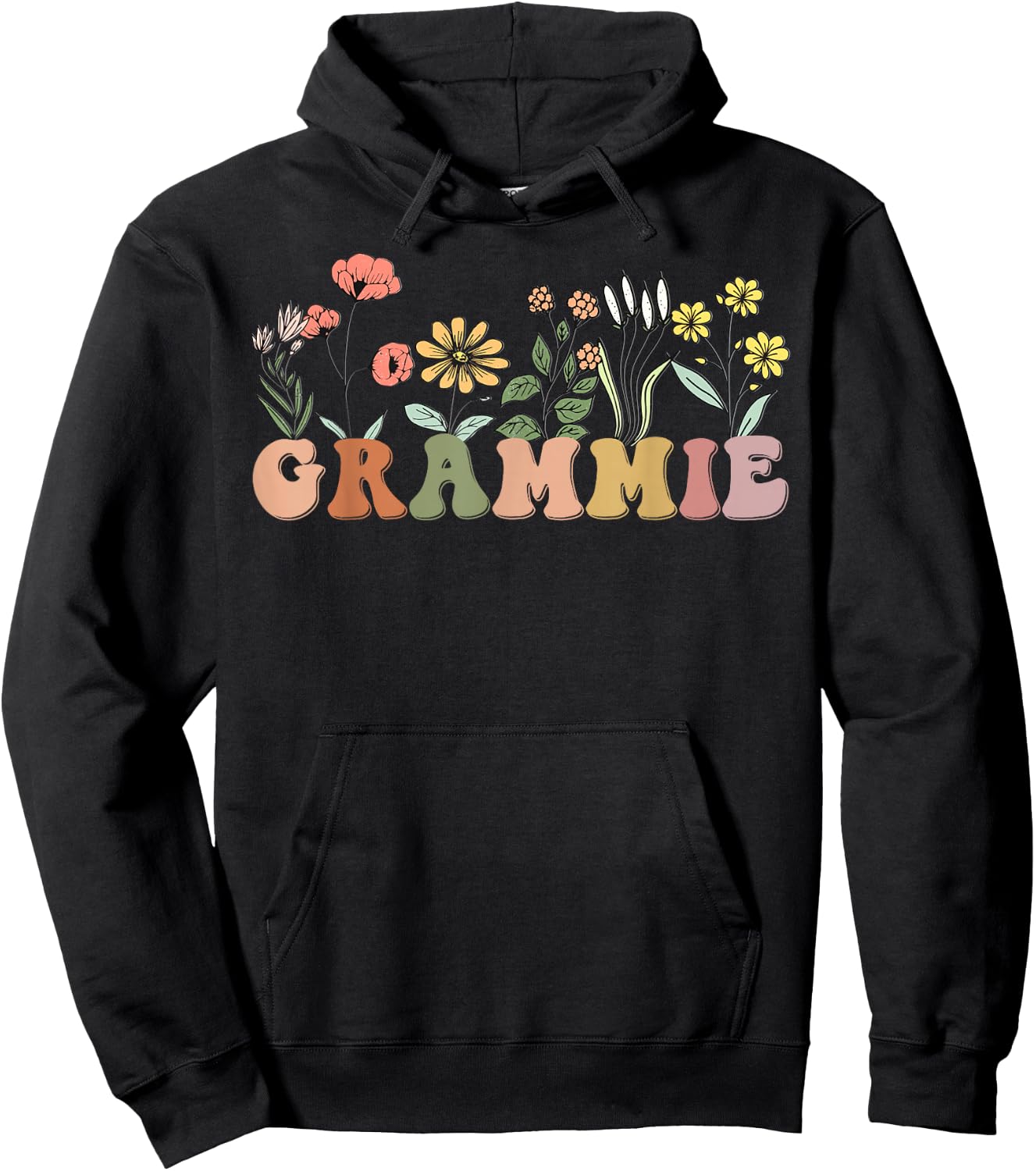 Wildflower Grammie , Family Love Grandma Hoodie - Hoodie | Black