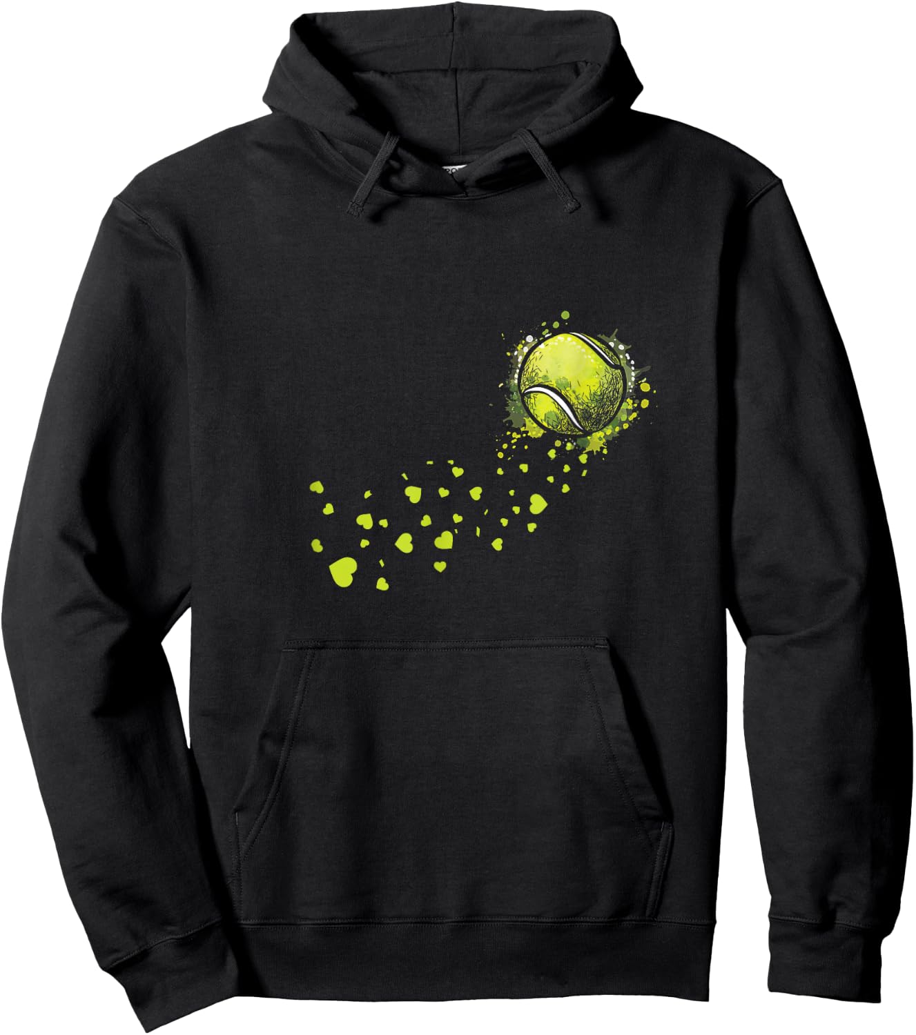 Tennis Ball Heart Tennis Player Backhand Gift Hoodie - Hoodie | Black