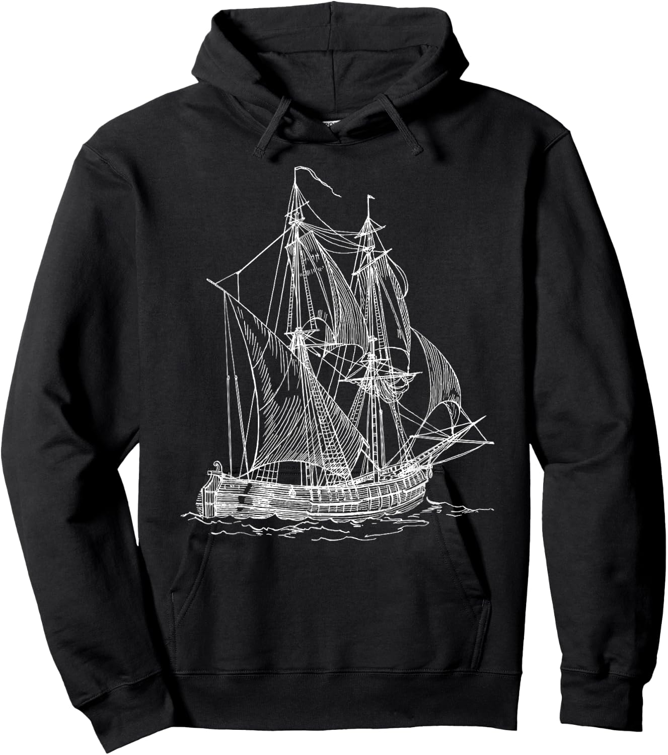 Vintage Sailboat Ship Nautical Yacht Gift travel lovers Hoodie - Hoodie | Black