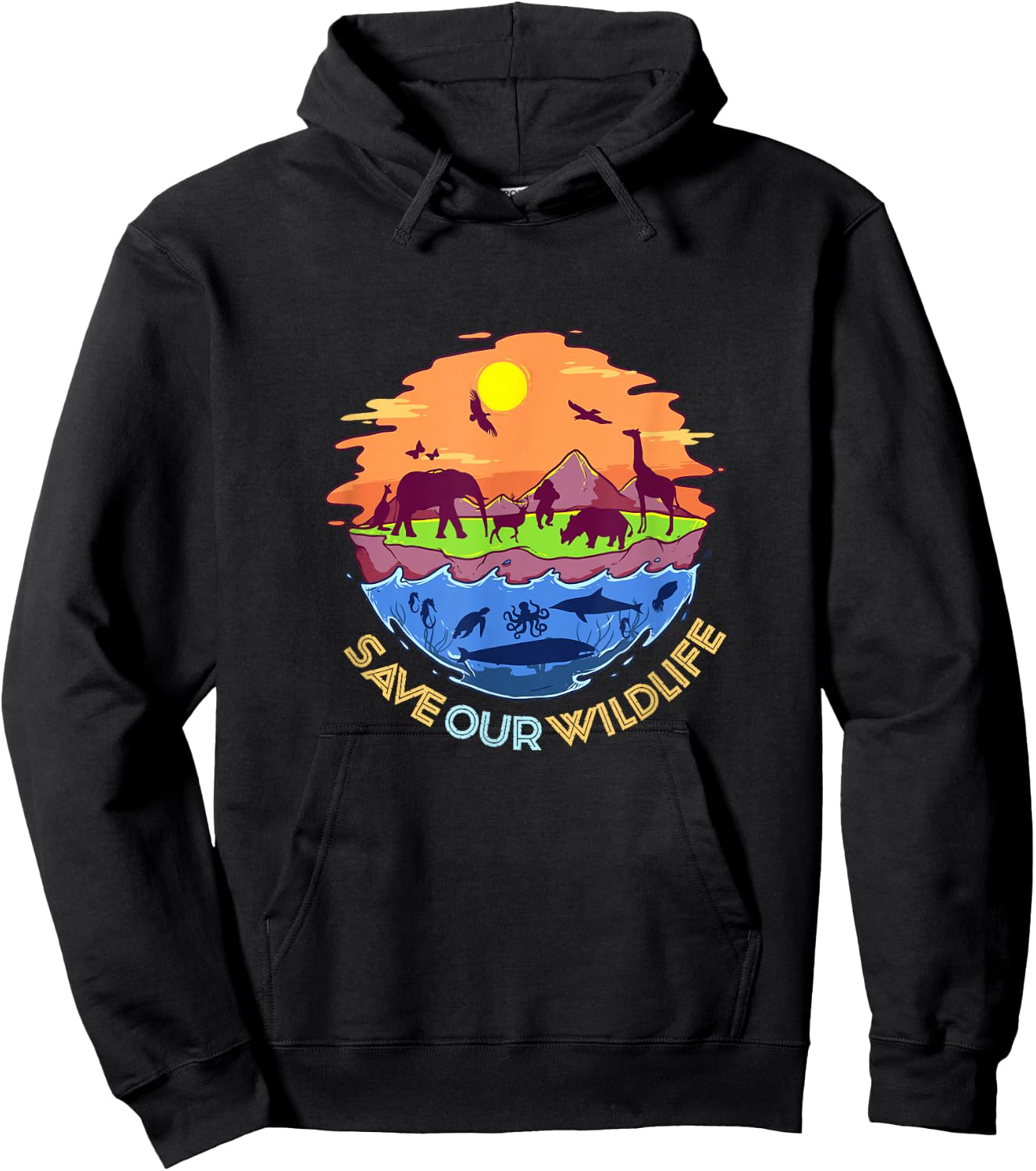 Wowsome! Save our Wildlife – World Wildlife Day , Small, Black Hoodie - Hoodie | Black