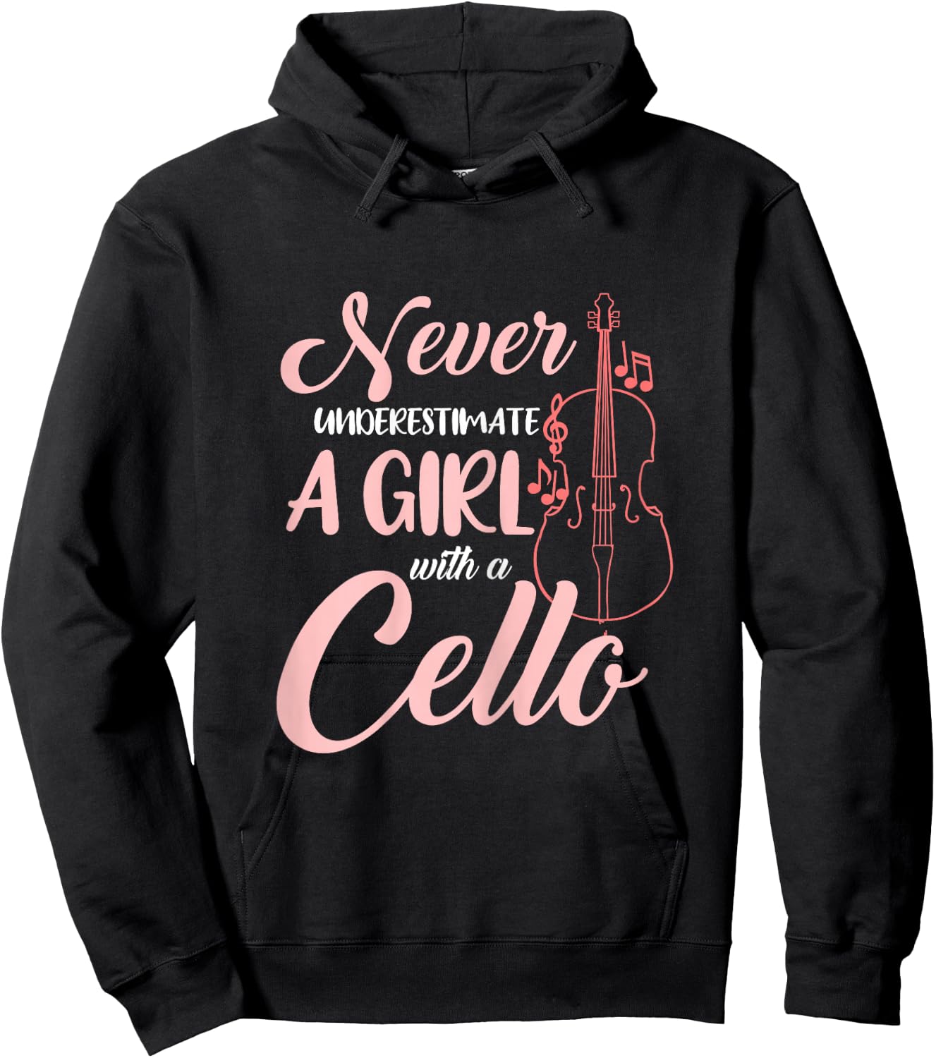 Never Underestimate A Girl With A Cello Hoodie - Hoodie | Black