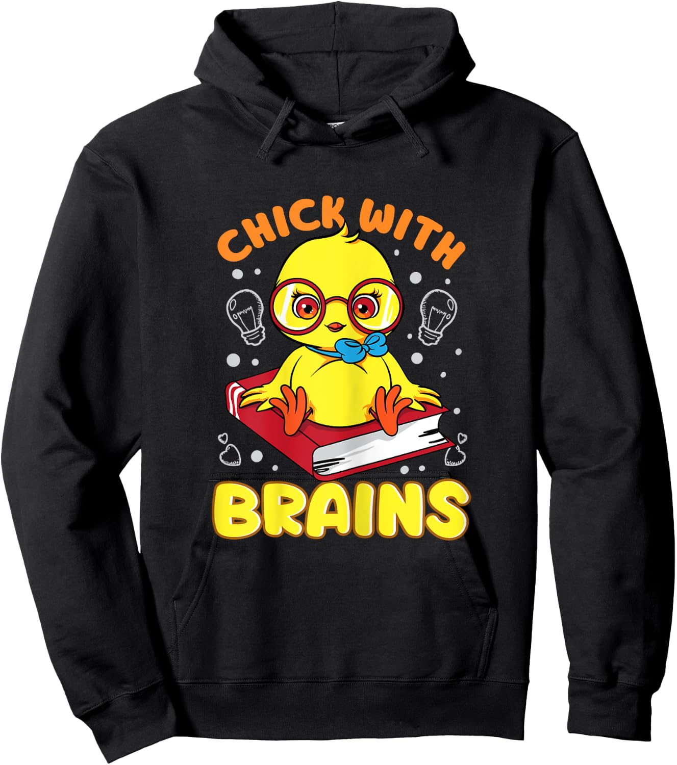 Chick With Brains Funny Sarcastic Smart Intelligent Women Hoodie - Hoodie | Black