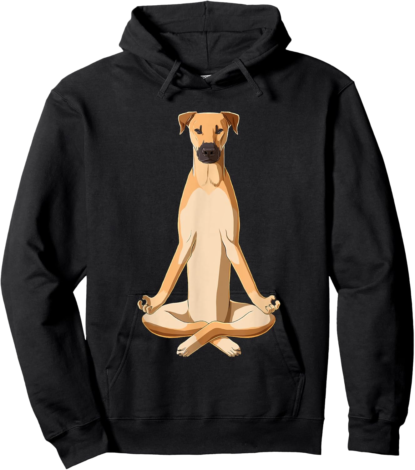 Funny Yoga Dog Black Mouth Cur Hoodie - Hoodie | Black