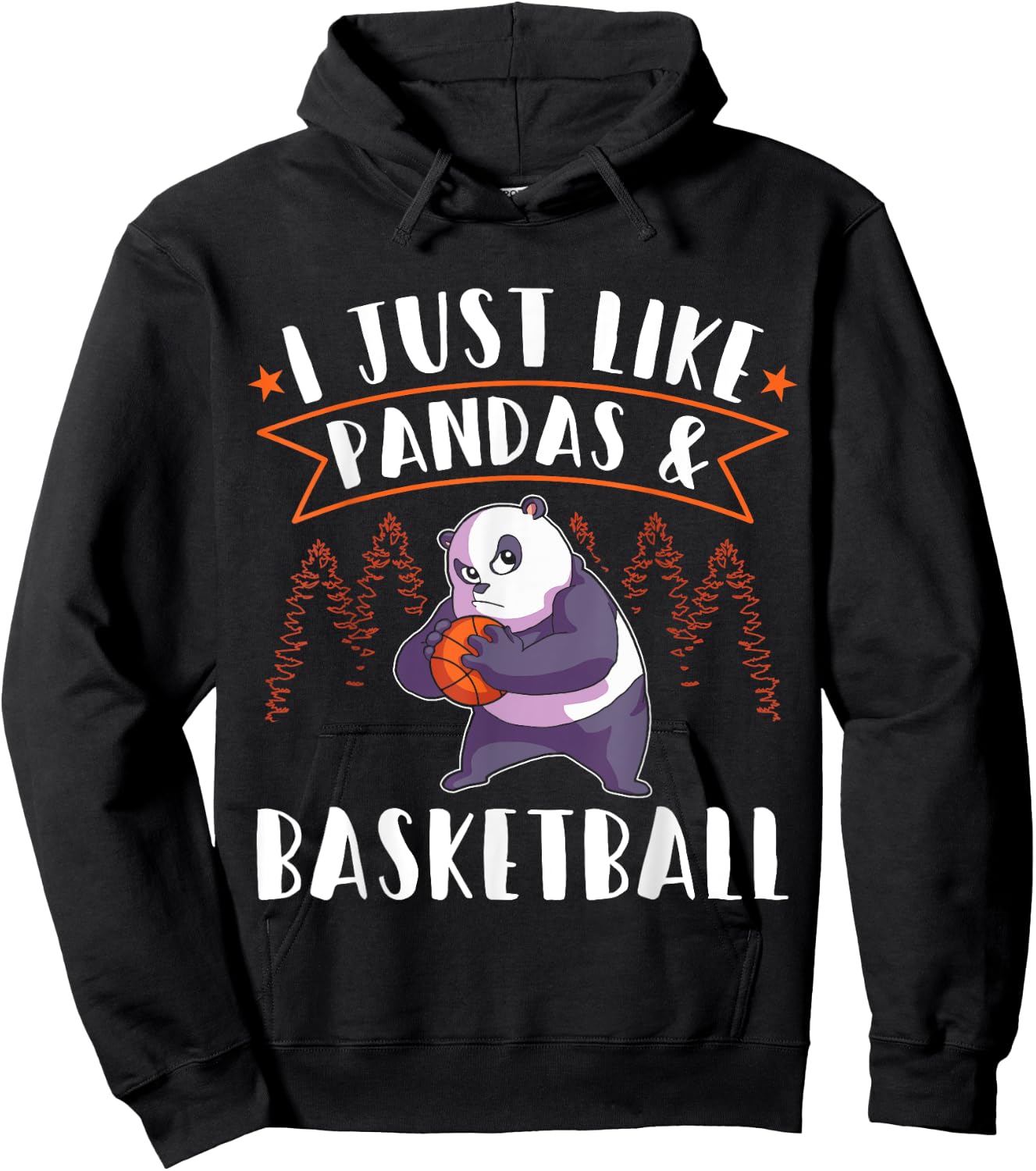 Panda Basketball Player I just love Pandas Hoodie - Hoodie | Black