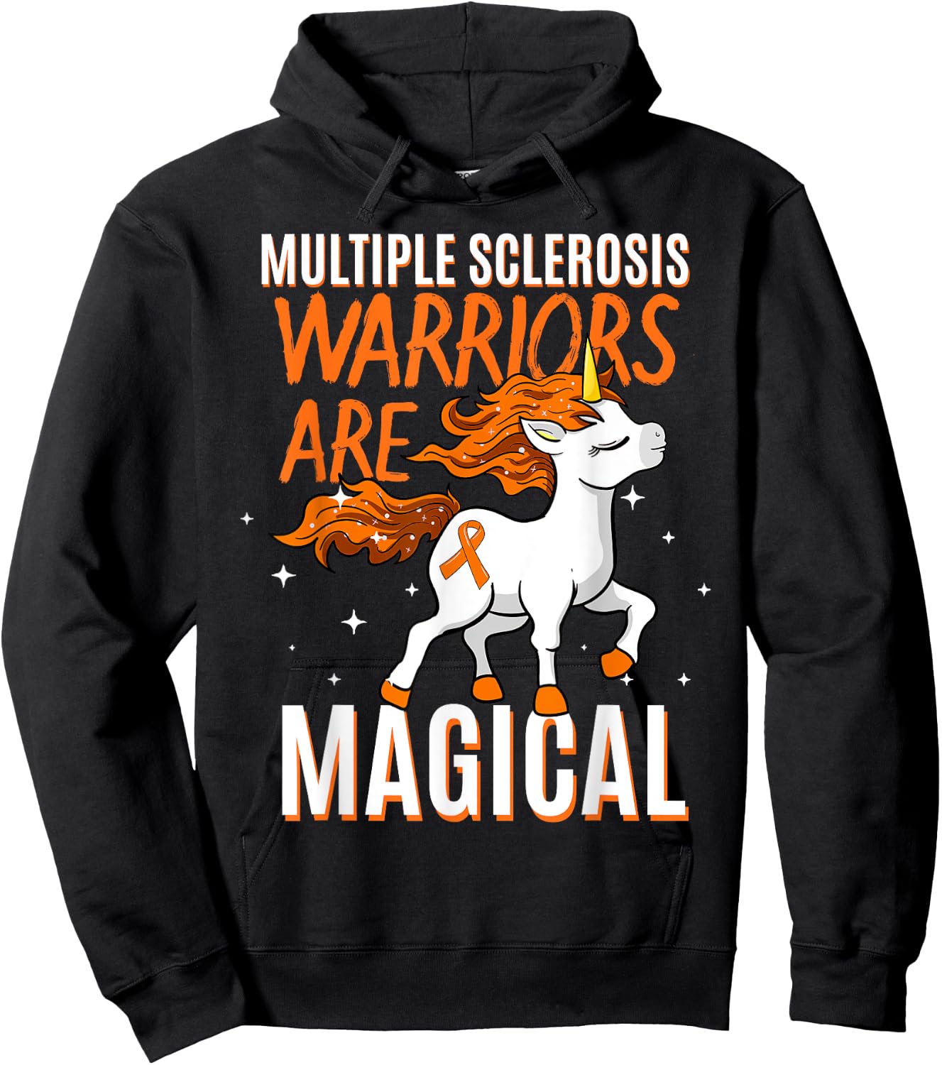 Niedliche Multiple Sklerose Awareness Kleidung Women's Graphic Black Small Classic Fit Short Sleeve Multiple Sclerosis Warriors Are Magical Unicorn Graphic Hoodie - Hoodie | Black