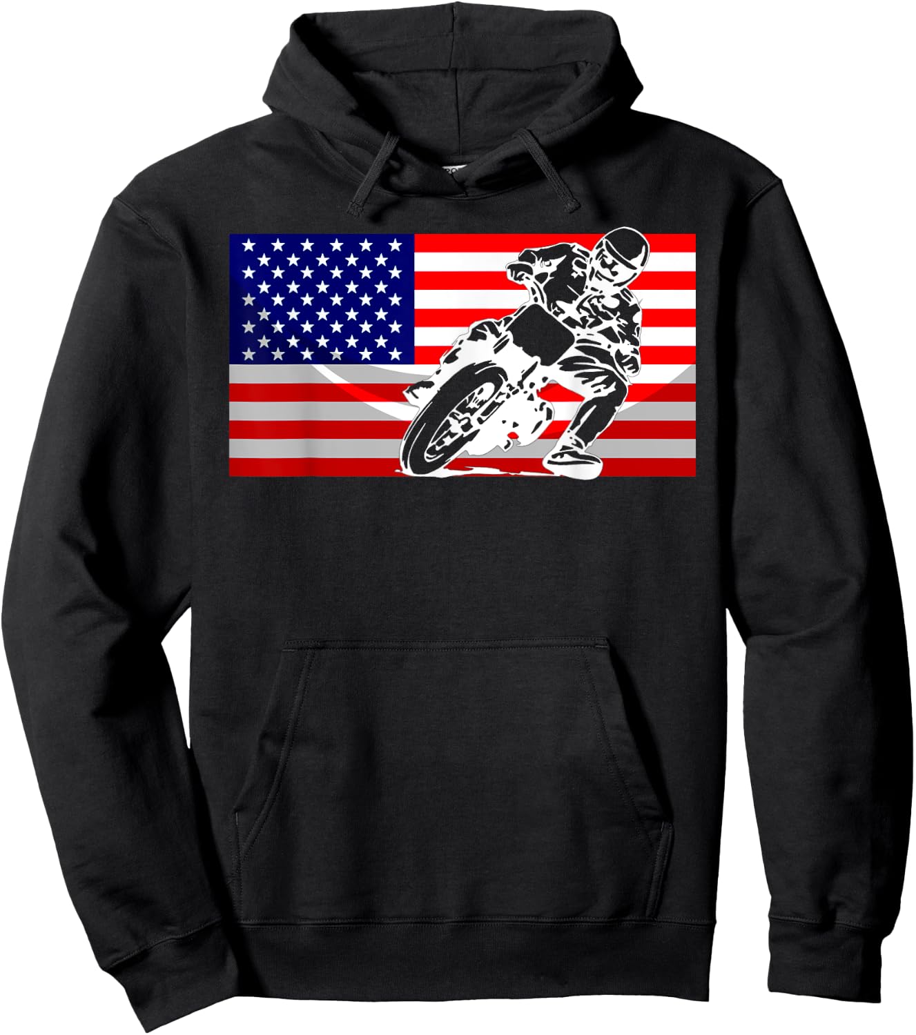 Funny American Flat Track Motorcycle Gift Cool Bike Rider Hoodie - Hoodie | Black