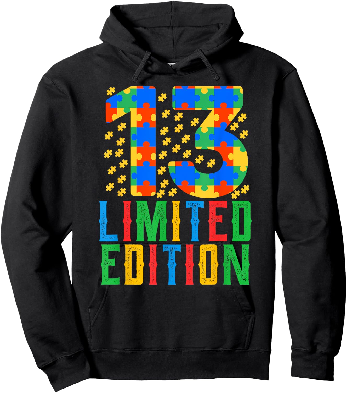 Birthday Boy Girl 13 Year Old Autism Awareness Teenage Gift Hoodie - Hoodie | Black