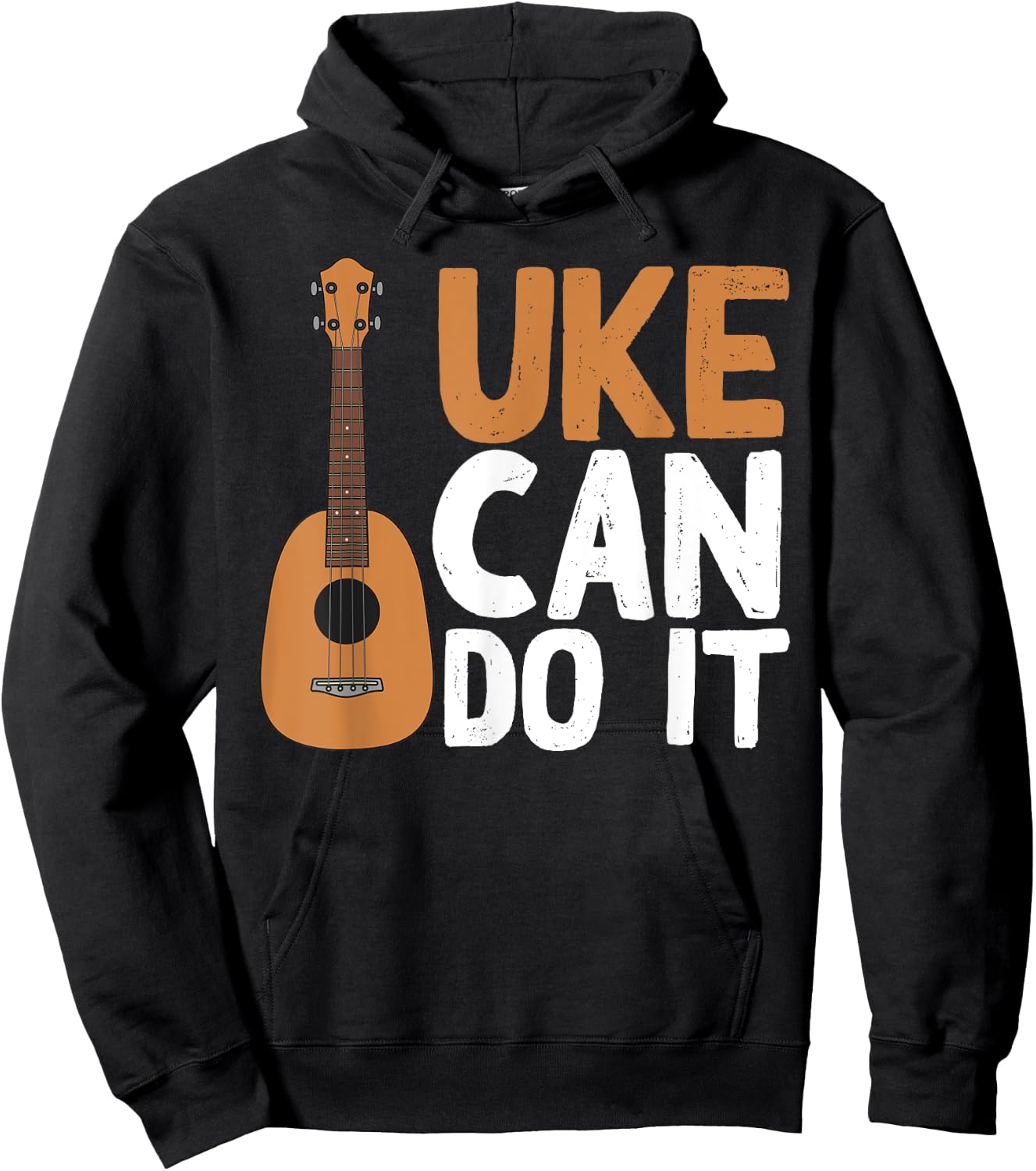 Funny Uke Can Do It Gift | Cute Ukulele Players Men Women Hoodie - Hoodie | Black