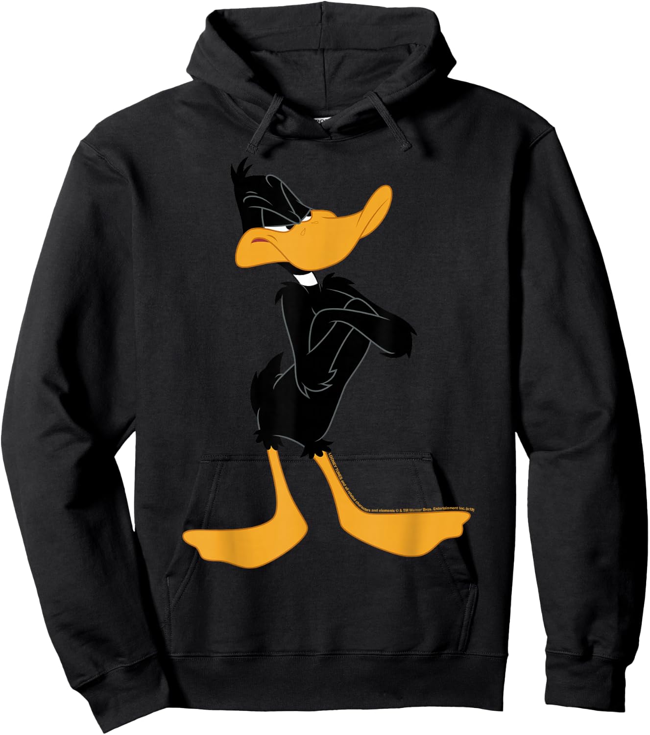Looney Tunes Daffy Duck Crossed Arms Portrait Small Hoodie - Hoodie | Black