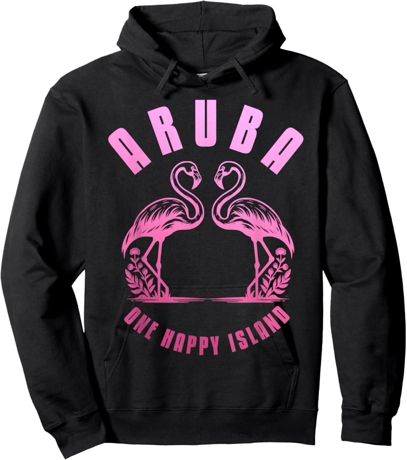 Aruba Flamingo Happy Island Craibbean Souvenir Pride Vintage Hoodie - Hoodie | Black