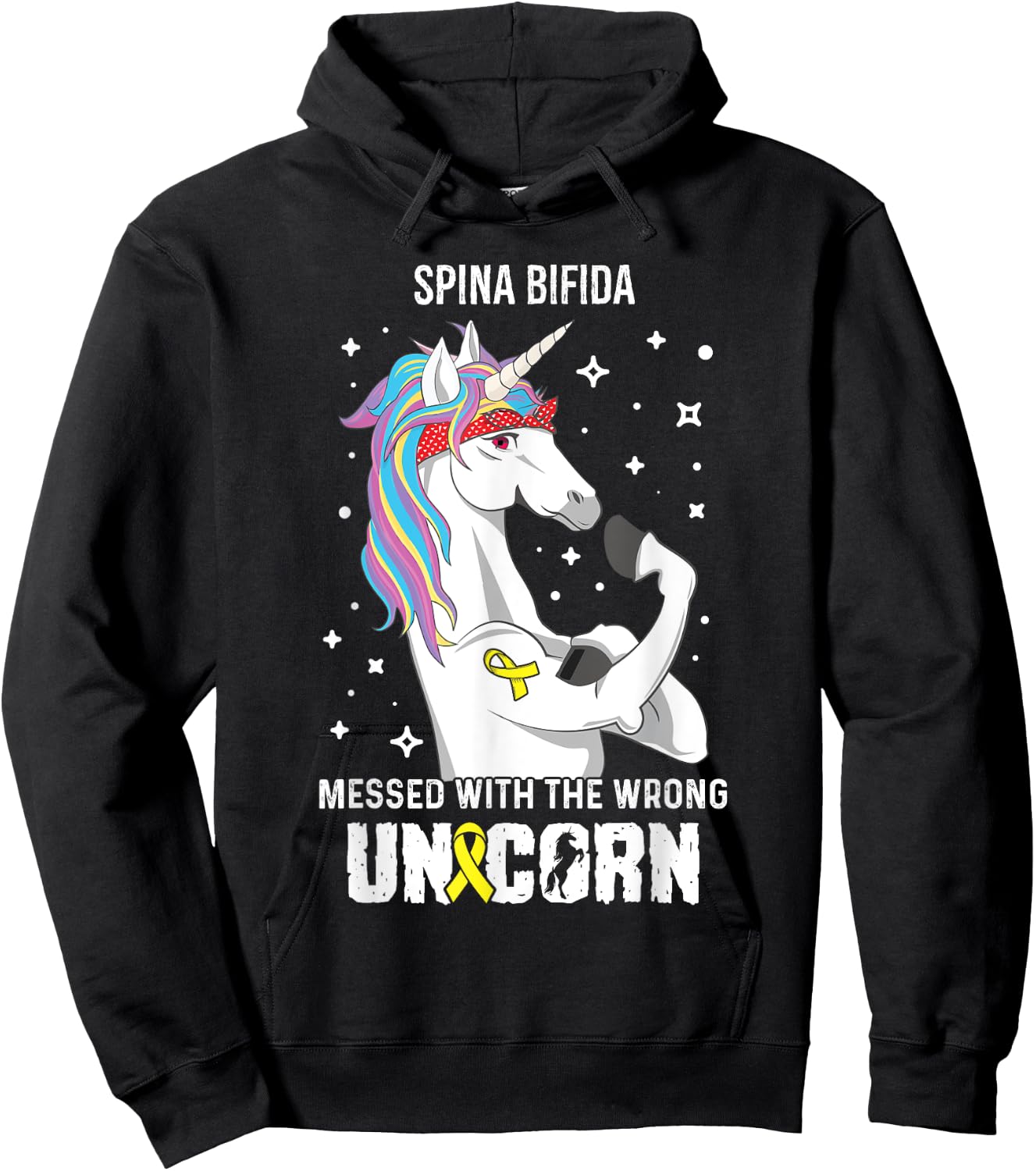 Wrong Unicorn- Spina Bifida Awareness Item Hoodie - Hoodie | Black