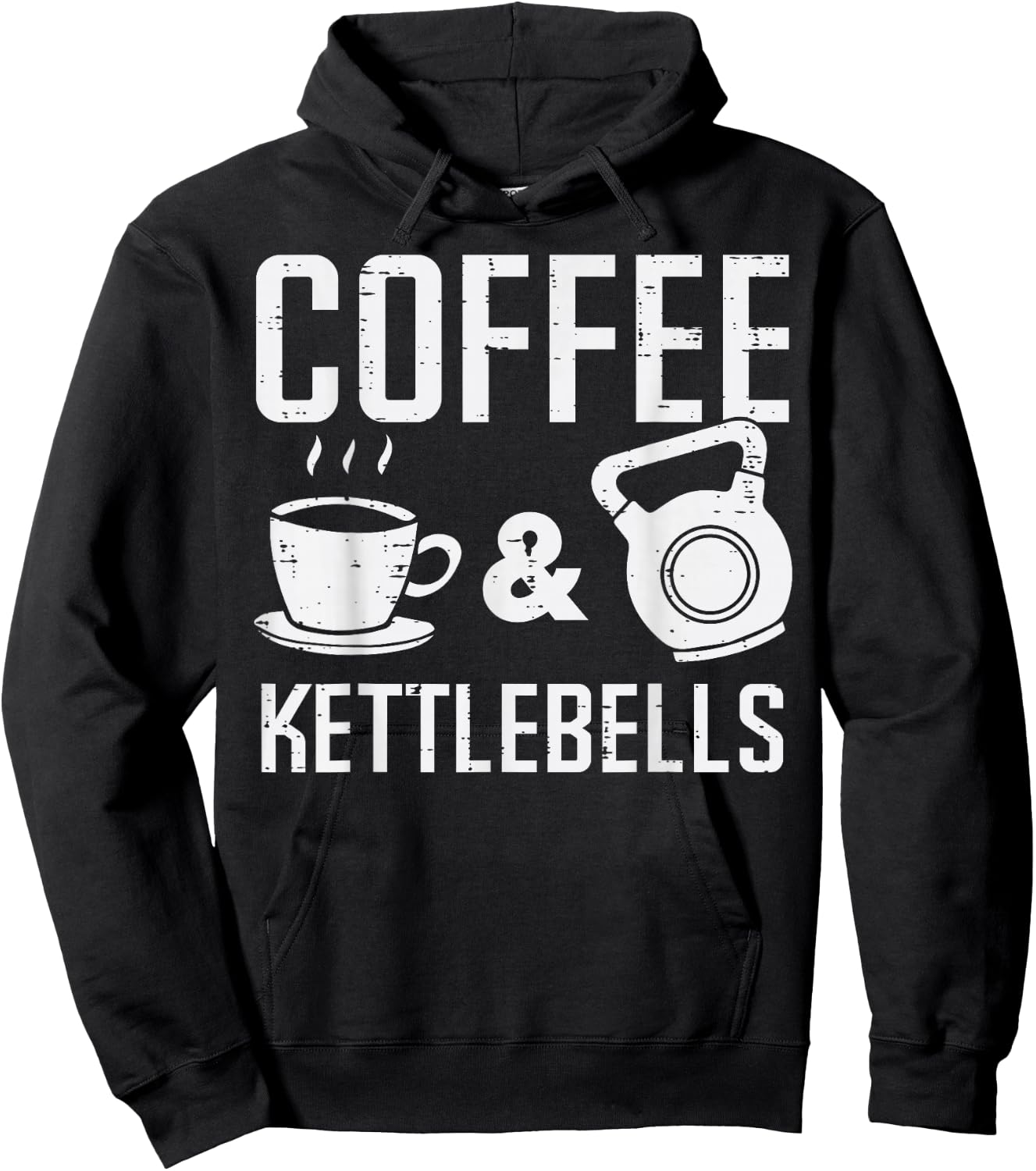 Gym Coffee Kettlebells Workout Exercise Fitness Women Men Hoodie - Hoodie | Black