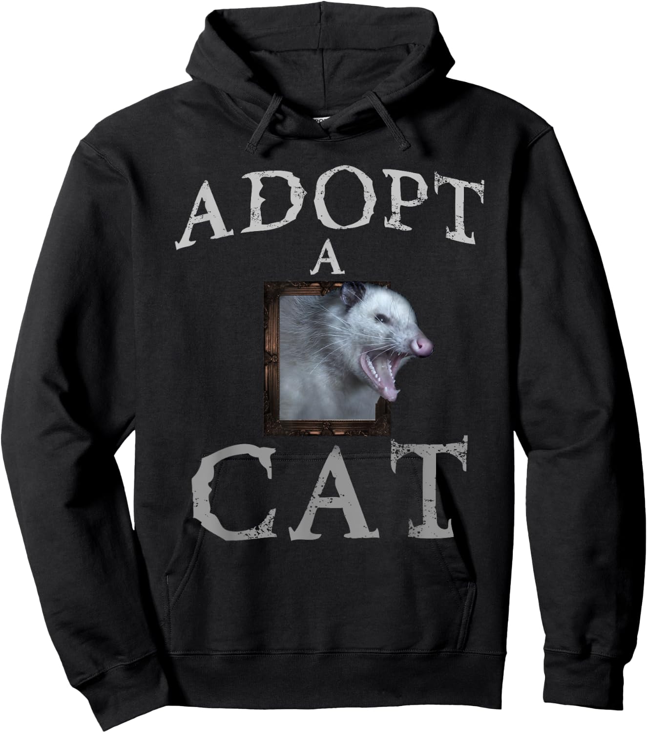 Adopt a Cat - possum , Women Hoodie - Hoodie | Black