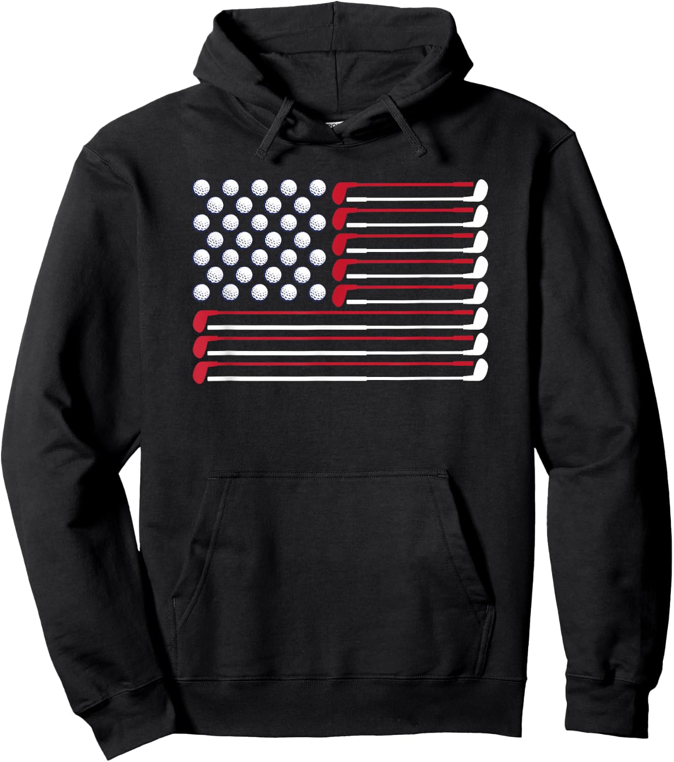 Golf American Flag Golf Player Lover Golfing Golfer Hoodie - Hoodie | Black