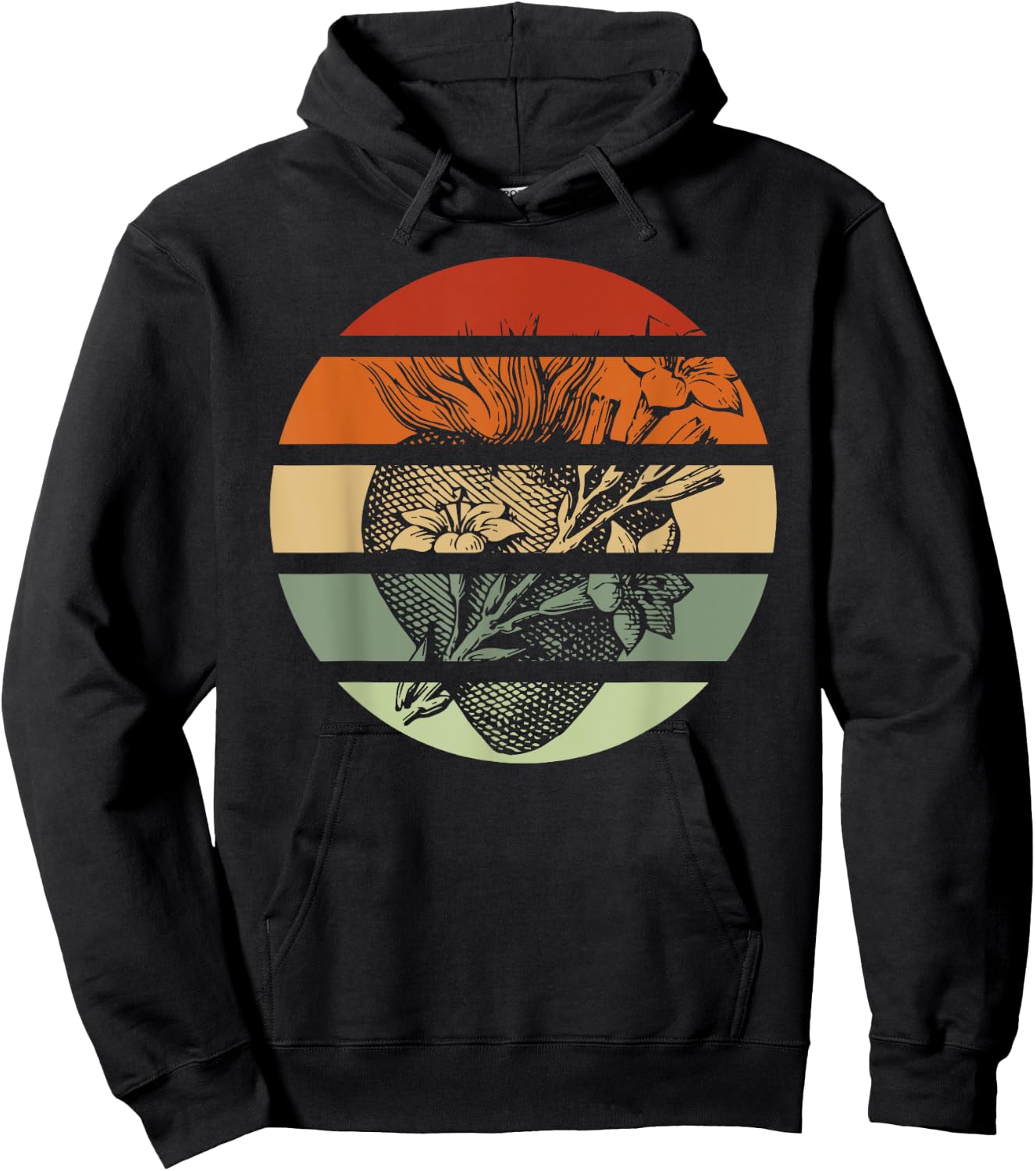Most Chaste Heart of St Joseph Retro Sunset Catholic Teens Hoodie - Hoodie | Black
