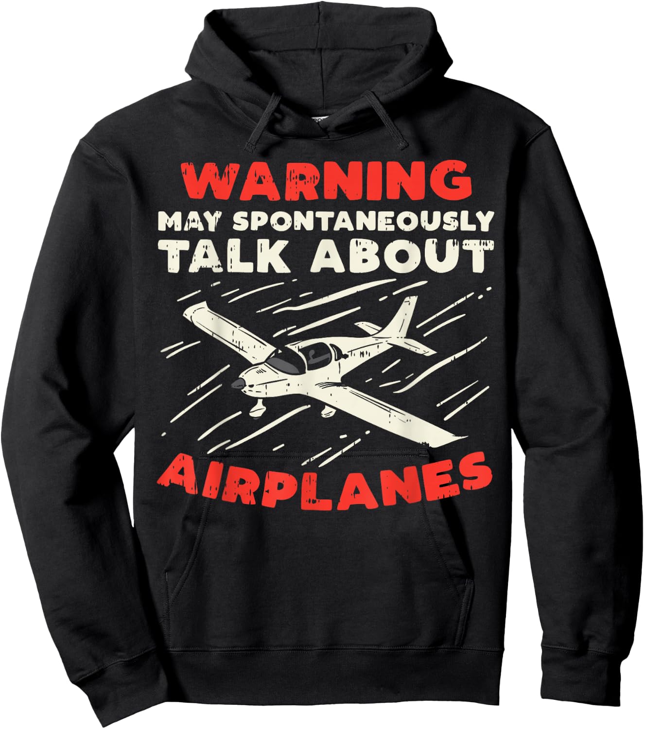 Warning Talk About Airplanes Funny Pilot Aviation Lover Gift Hoodie - Hoodie | Black