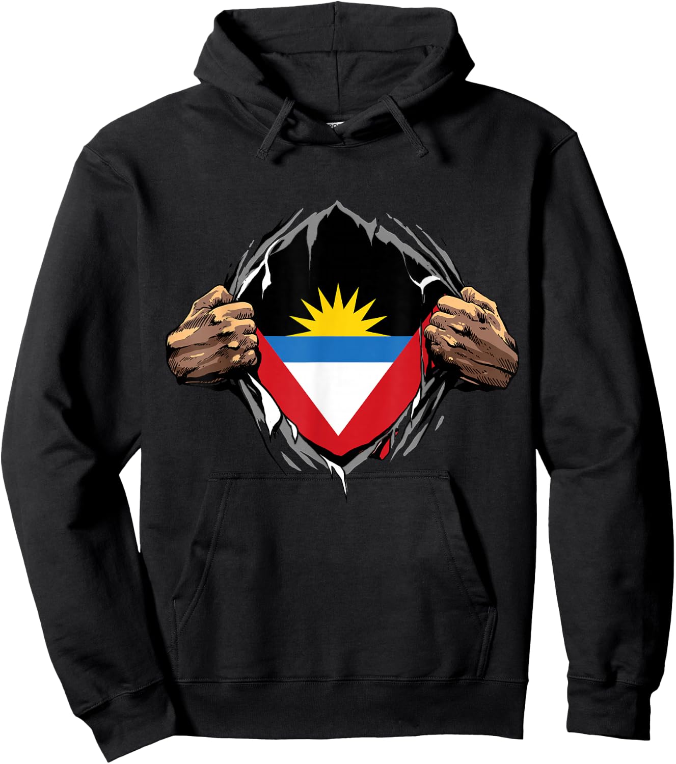 Antigua and Barbuda Shirt Super Antigua Flag Antiguan Roots Hoodie - Hoodie | Black