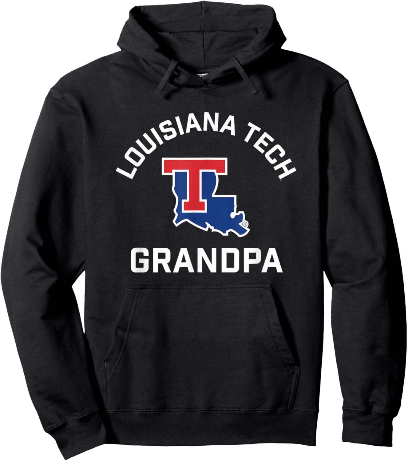Louisiana Tech Bulldogs Arched Grandpa Hoodie - Hoodie | Black