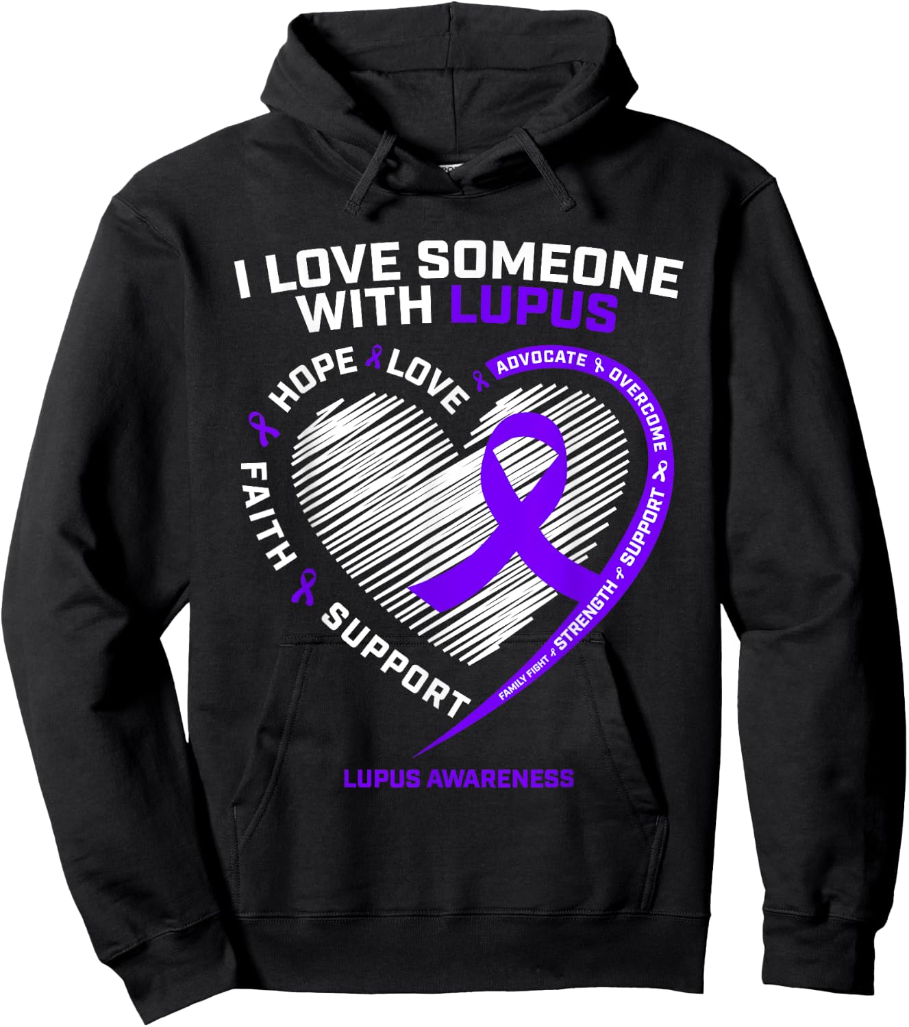 Men Women Mom Wife Gifts Products Daughter Lupus Awareness Hoodie - Hoodie | Black