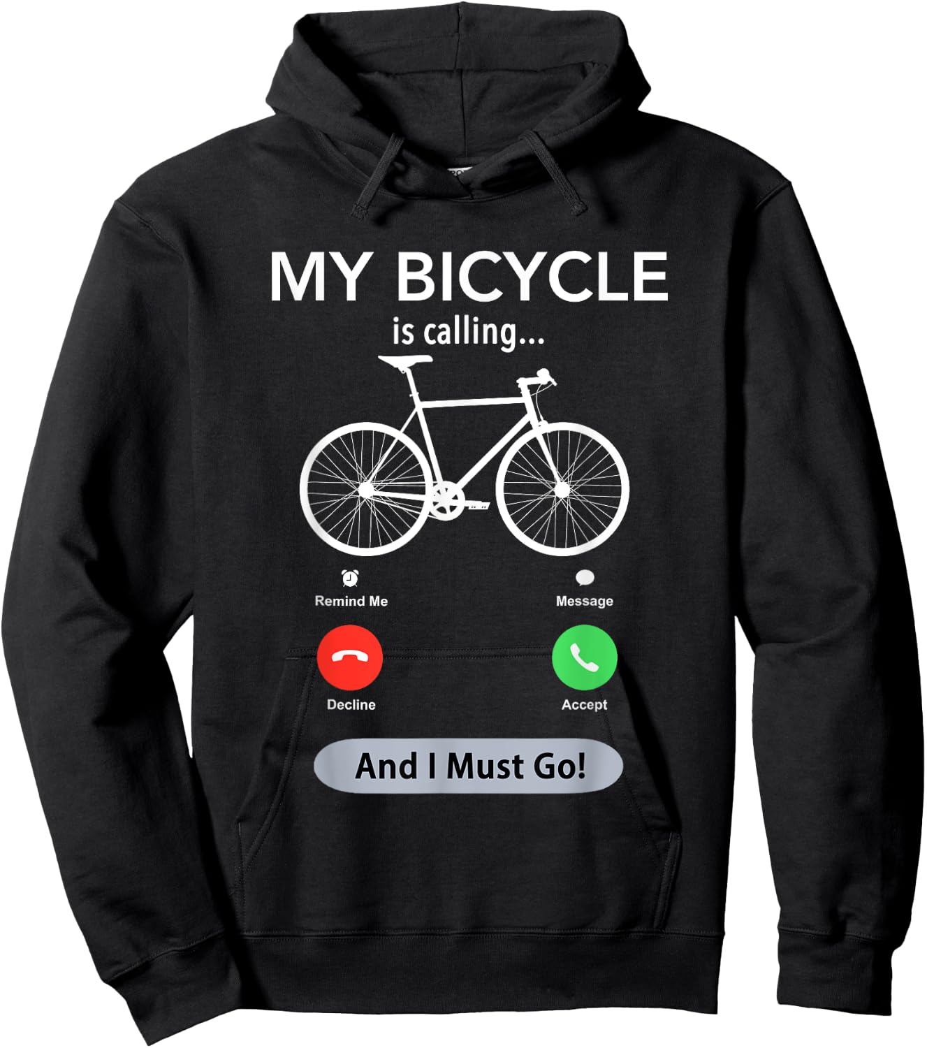 My Bicycle Is Calling Funny Cycling Hoodie - Hoodie | Black