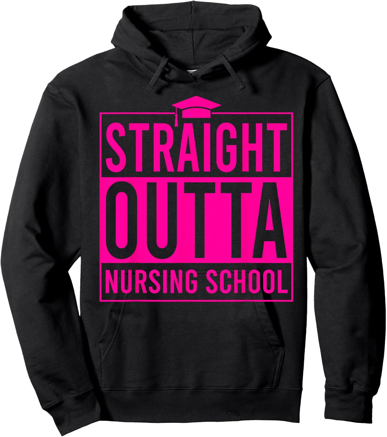 Straight Outta Nursing School Graduation Idea Class Of 2026 Hoodie - Hoodie | Black