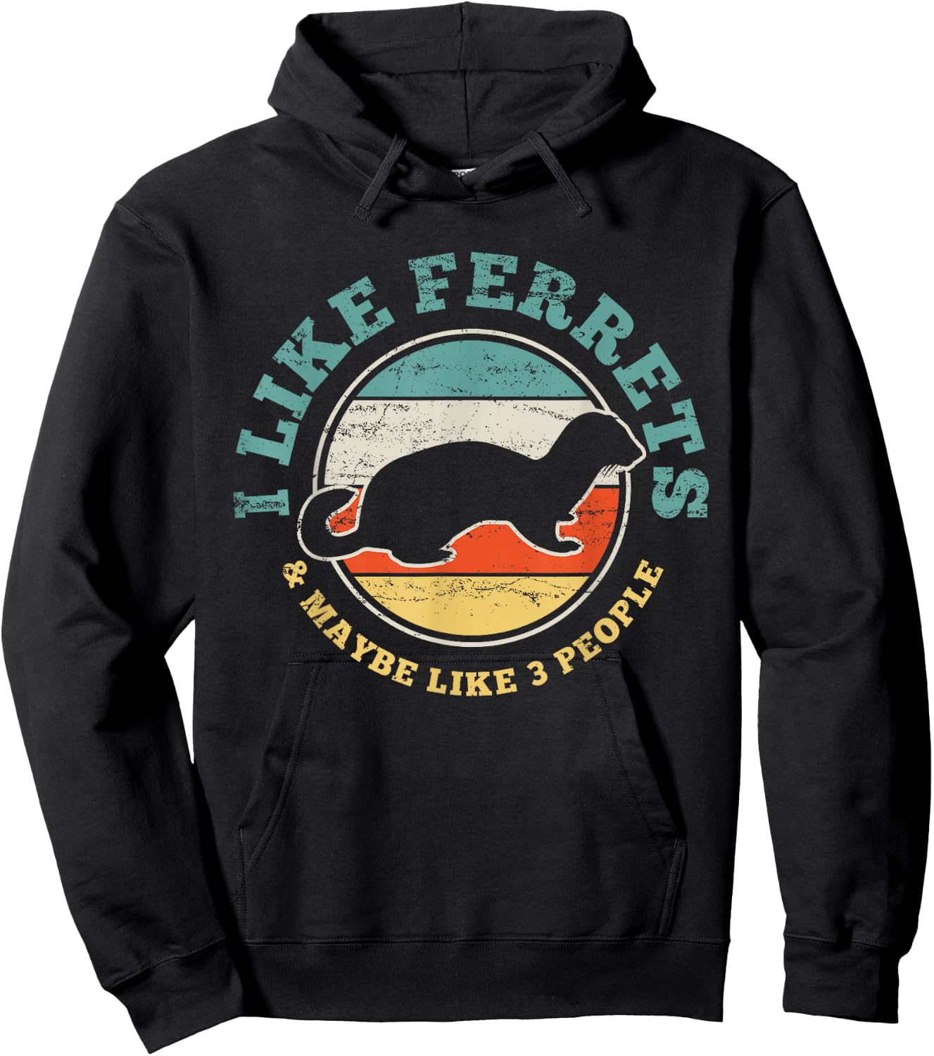 Funny Vintage Ferret Gift Hoodie - Hoodie | Black
