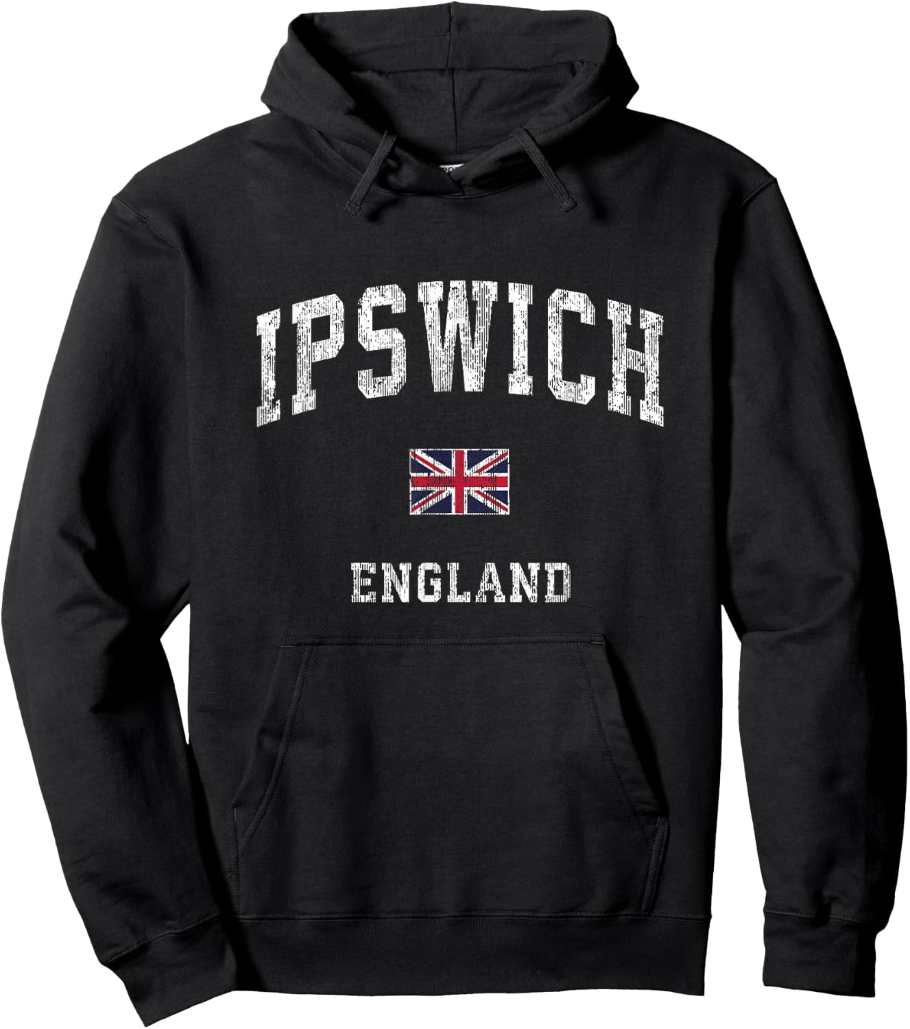 Ipswich England Vintage Athletic Sports Design Hoodie - Hoodie | Black