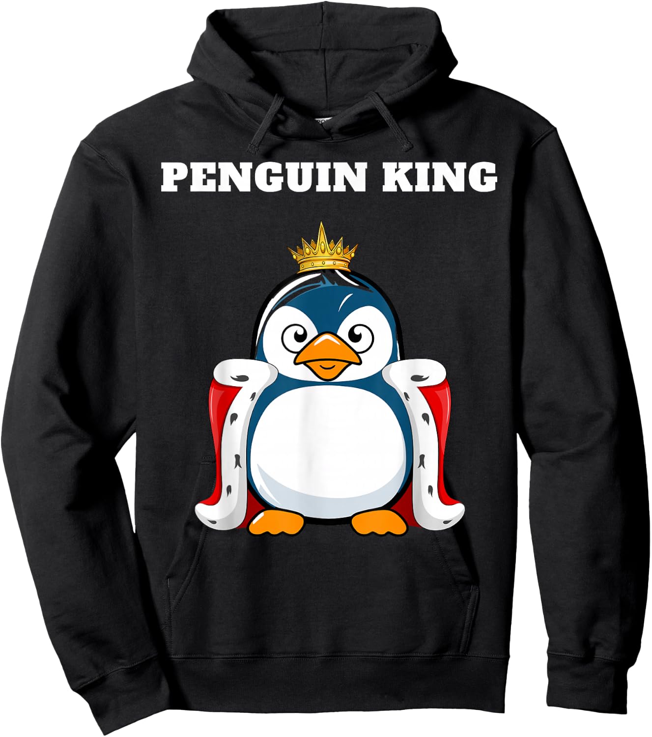 Penguin King | Penguin Design | Boys Penguin Hoodie - Hoodie | Black