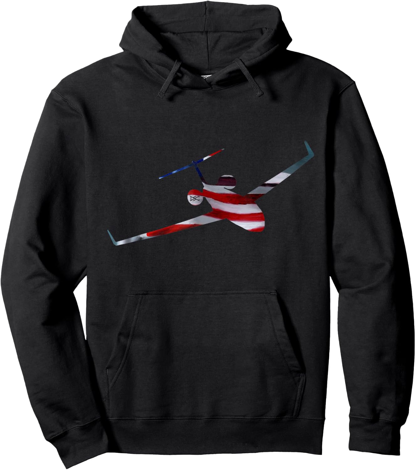 Gulfstream GV American Flag Silhouette Hoodie - Hoodie | Black