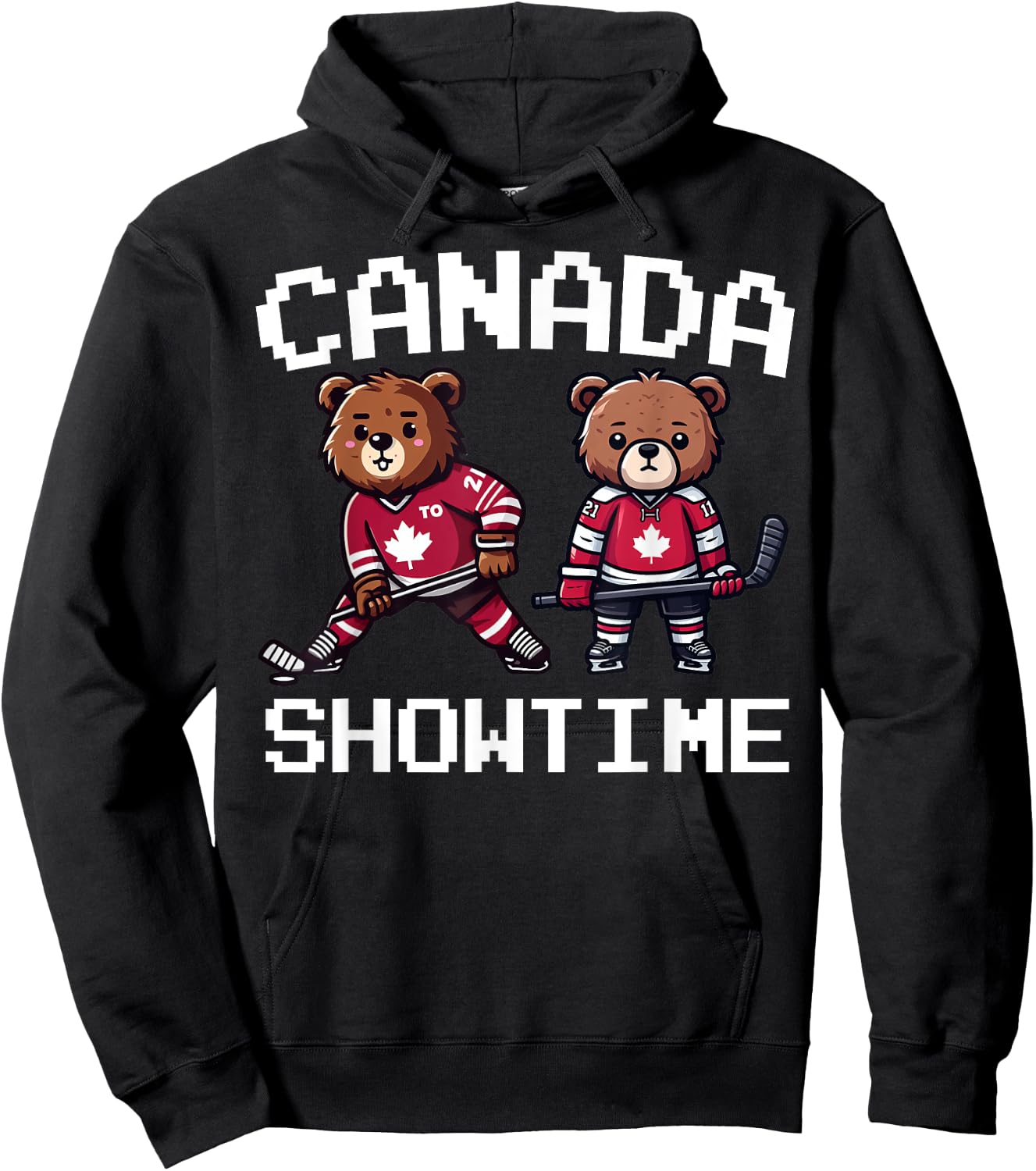 Canada Cute Bear Ice Hockey Jersey – Canada Hockey Team Hoodie - Hoodie | Black