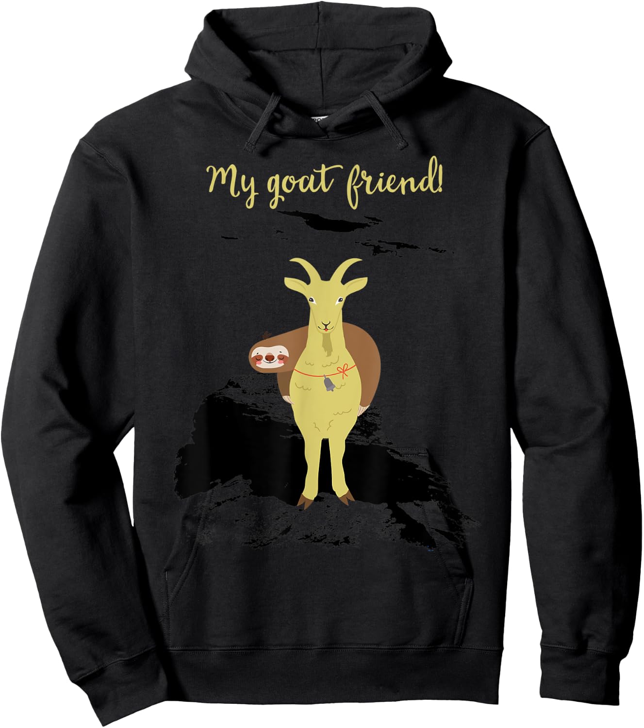 Funny My Goat Friend Sloth Lovers Goat Lovers Hoodie - Hoodie | Black