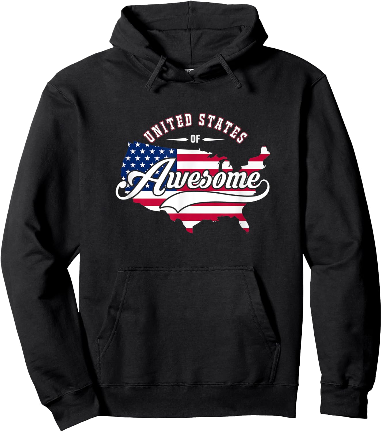 United States Of Awesome USA Flag Hoodie - Hoodie | Black