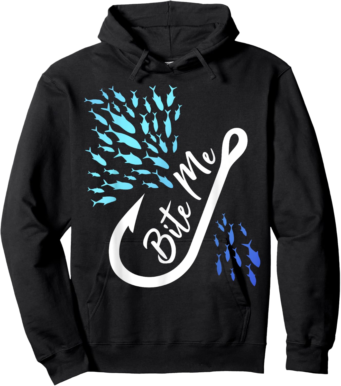 Fishing Fisherman Bite Me Funny Gift Fish Design Idea design Hoodie - Hoodie | Black