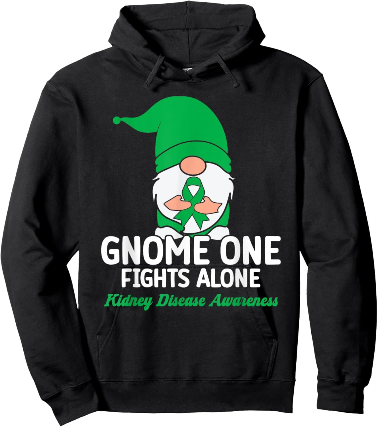 Gnome One Fights Alone Kidney Disease Awareness Hoodie - Hoodie | Black