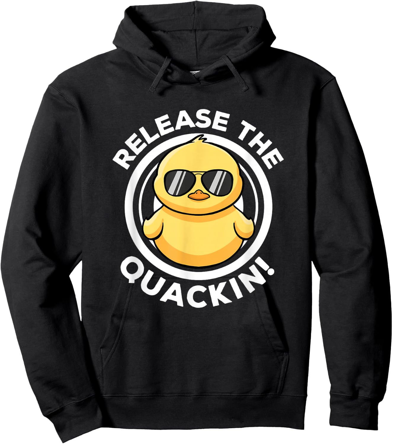 Release The Quackin I Love Duck Lovers Funny Yellow Duck Hoodie - Hoodie | Black