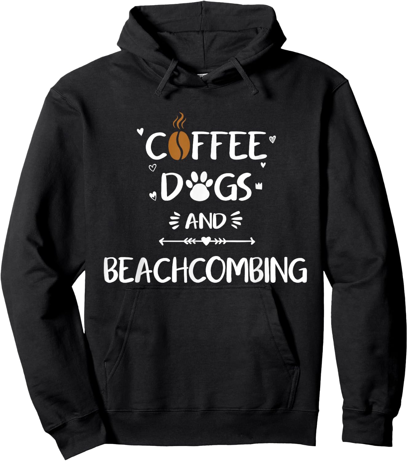 Coffee Dogs and Beachcombing | Beach Shelling Hoodie - Hoodie | Black