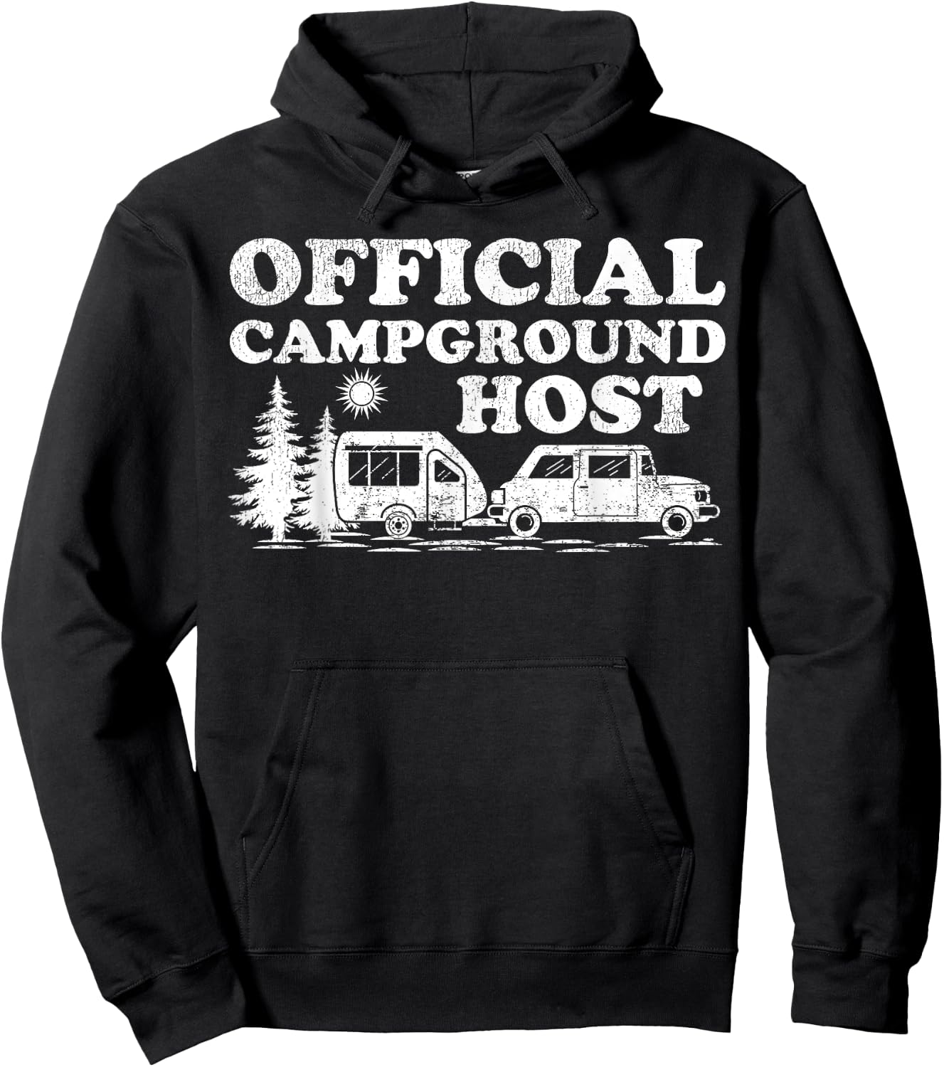 Funny RV Camping Volunteer Official Campground Host Hoodie - Hoodie | Black