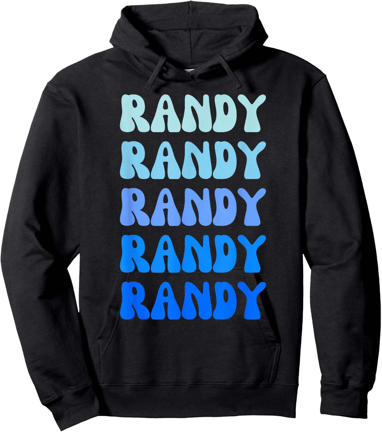 Randy Retro Name Stack Design Hoodie - Hoodie | Black