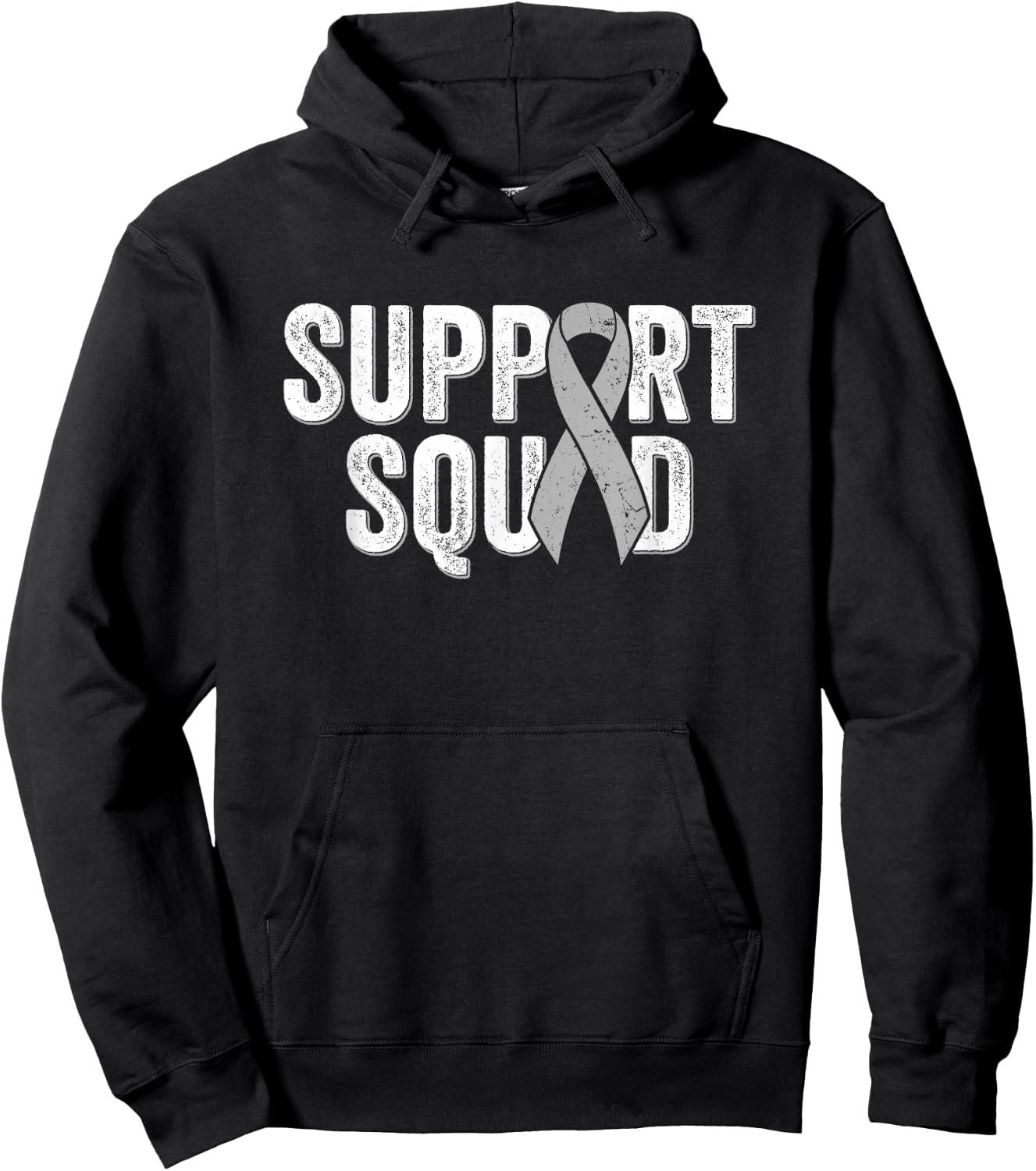 Brain Cancer Support Squad - Friend Family Support Ribbon Hoodie - Hoodie | Black