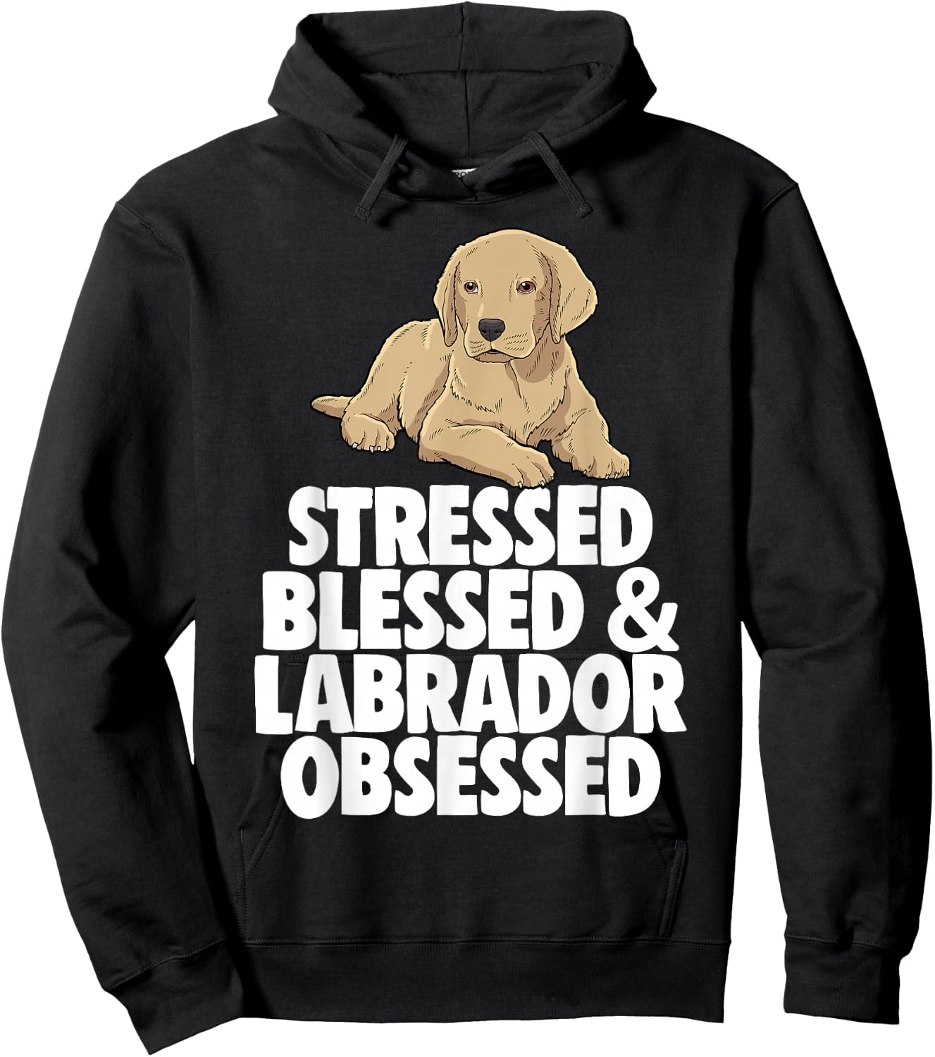Stressed Obsessed Blessed Lab Labrador Lover Hoodie - Hoodie | Black