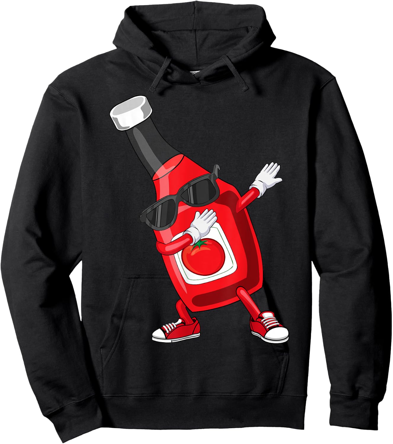 Funny Dabbing Ketchup Lover Gift Kids Boy Cute Condiment Hoodie - Hoodie | Black