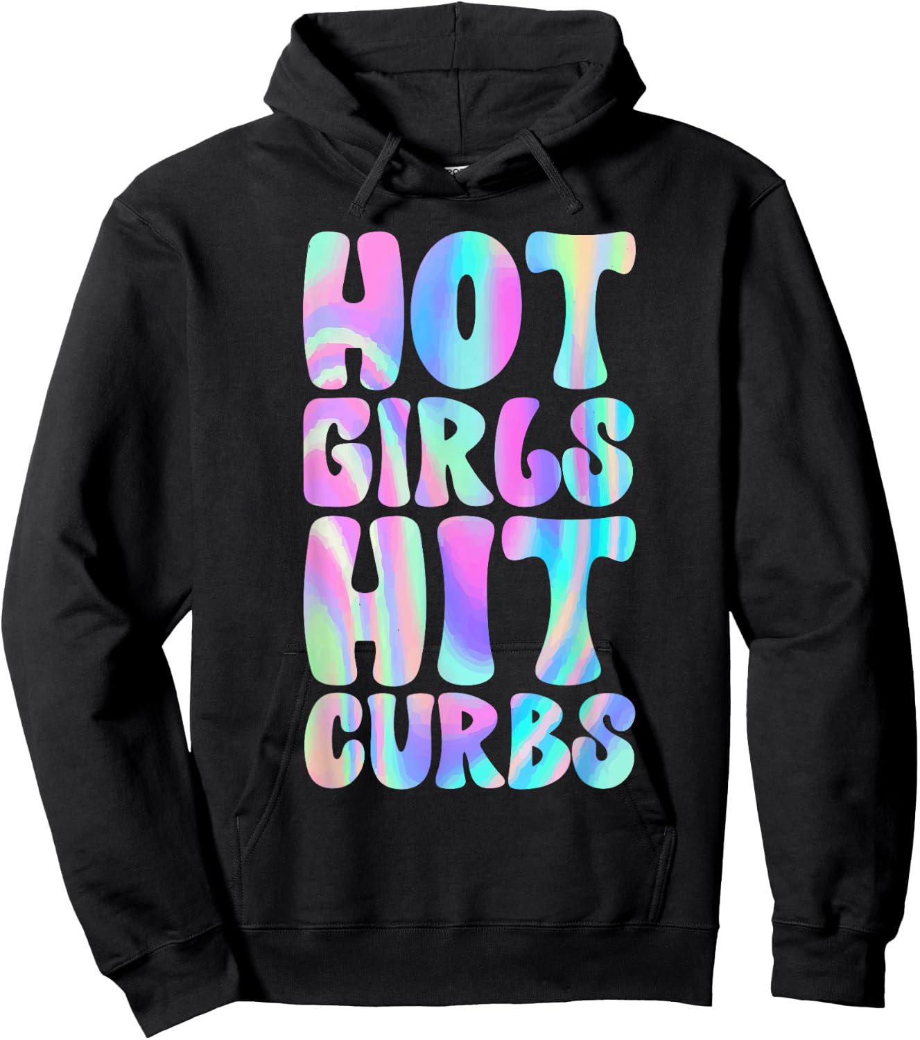 Hot Girls Hit Curbs Female Driver Meme Hoodie - Hoodie | Black