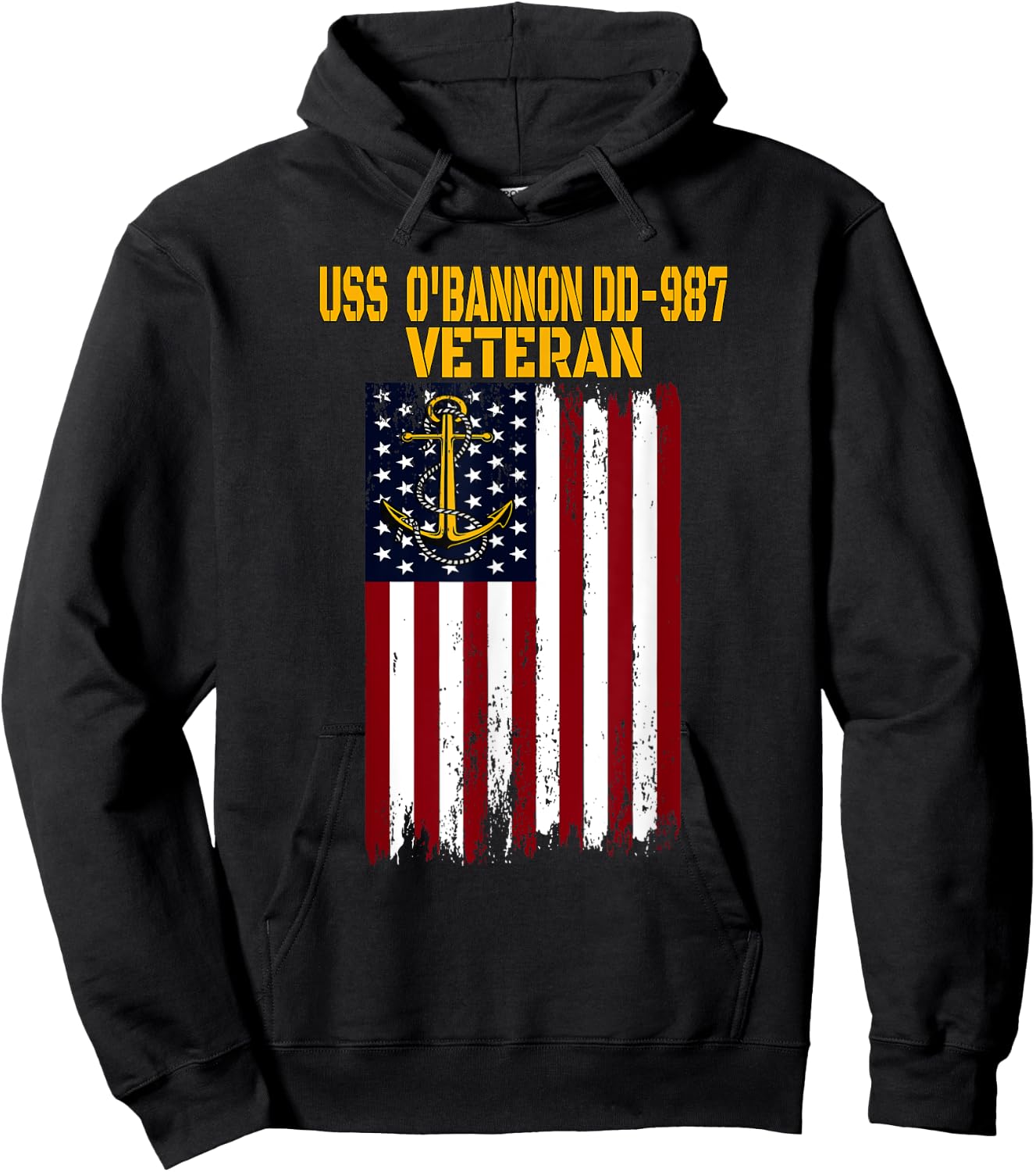 USS O'Bannon DD-987 Warship Veterans Day Father's Day Dad Hoodie - Hoodie | Black