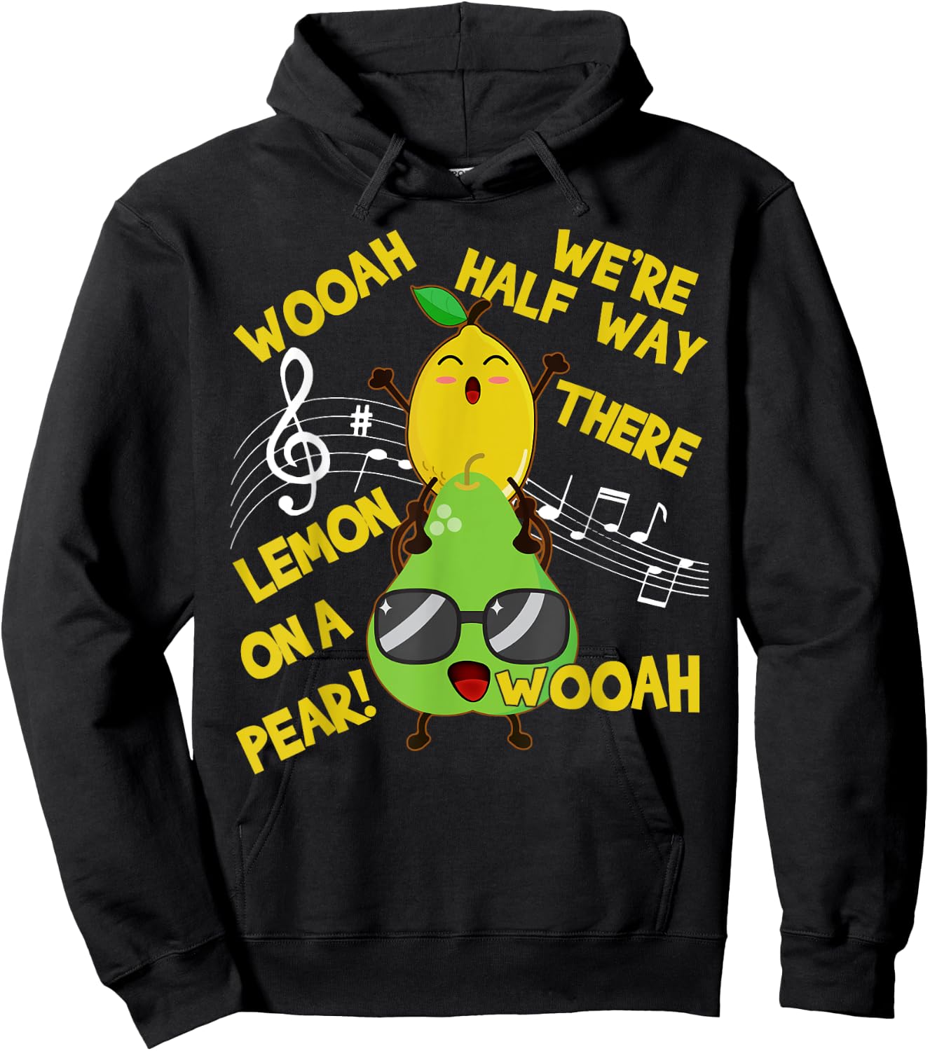 Lemon On A Pear Funny Classic Song foodie lyrics Meme-Yellow Hoodie - Hoodie | Black