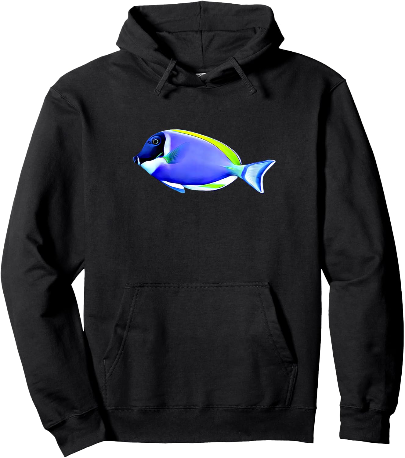 Powder Blue Tang Saltwater Reef Aquarium Shirt Hoodie - Hoodie | Black
