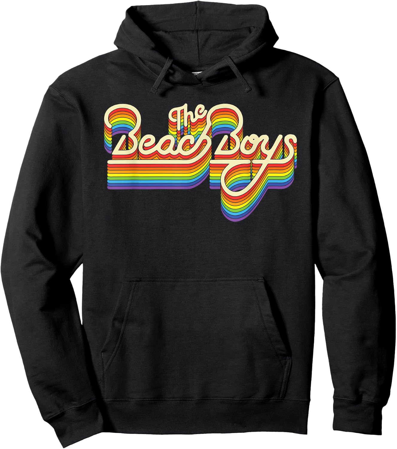 Beach Boys Rainbow Ripple Logo Small Hoodie - Hoodie | Black