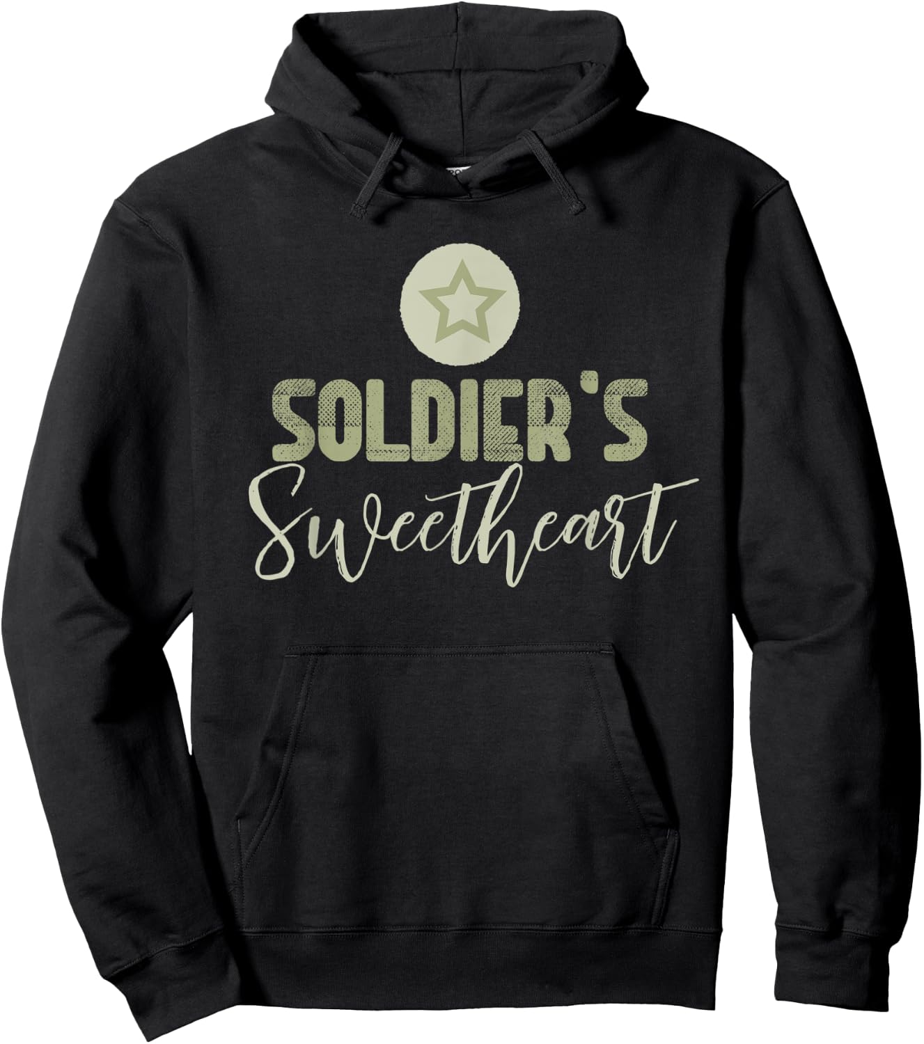 Soldier's Sweetheart army military Girlfriend wife mom Hoodie - Hoodie | Black