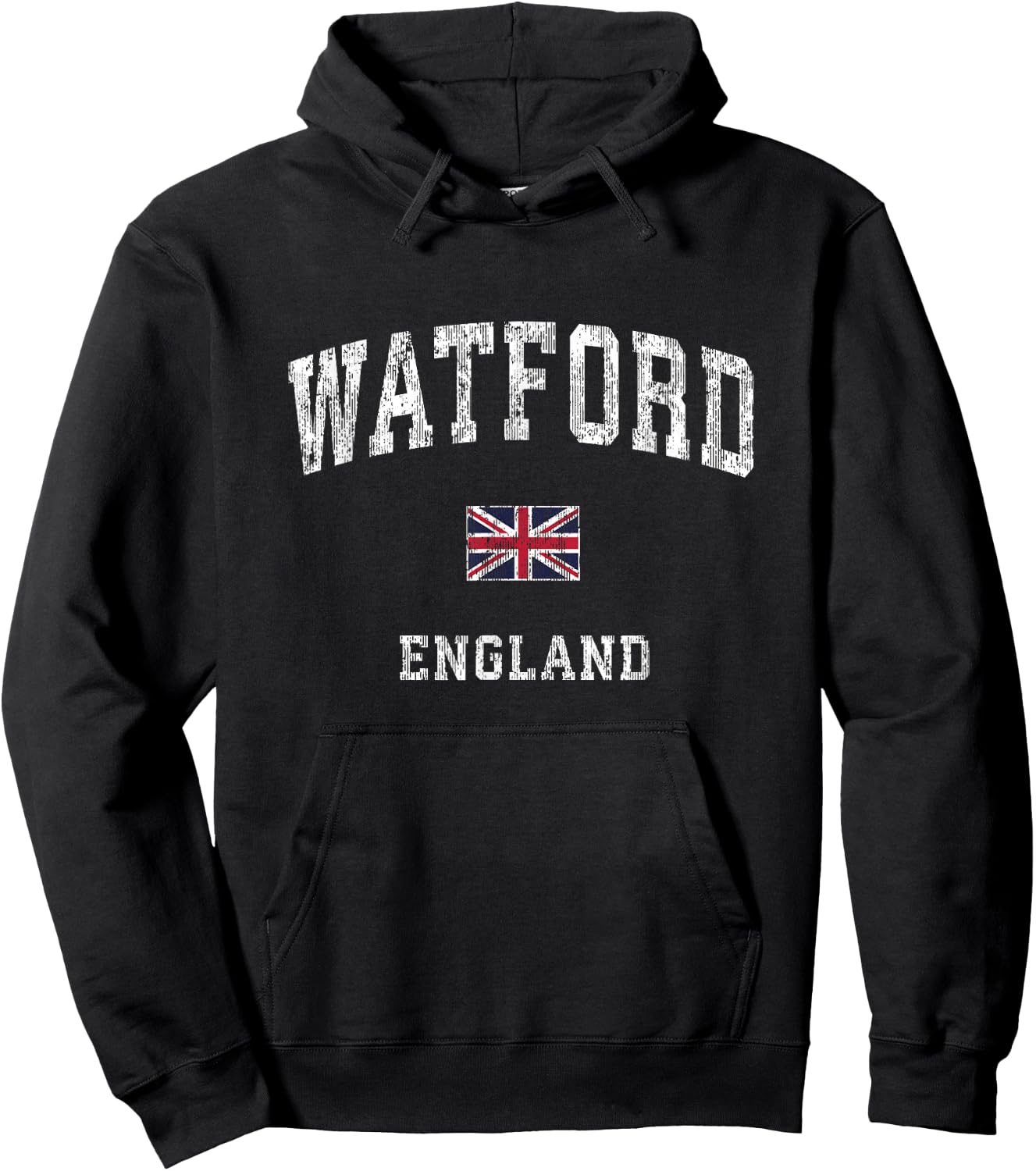 Watford England Vintage Athletic Sports Design Hoodie - Hoodie | Black